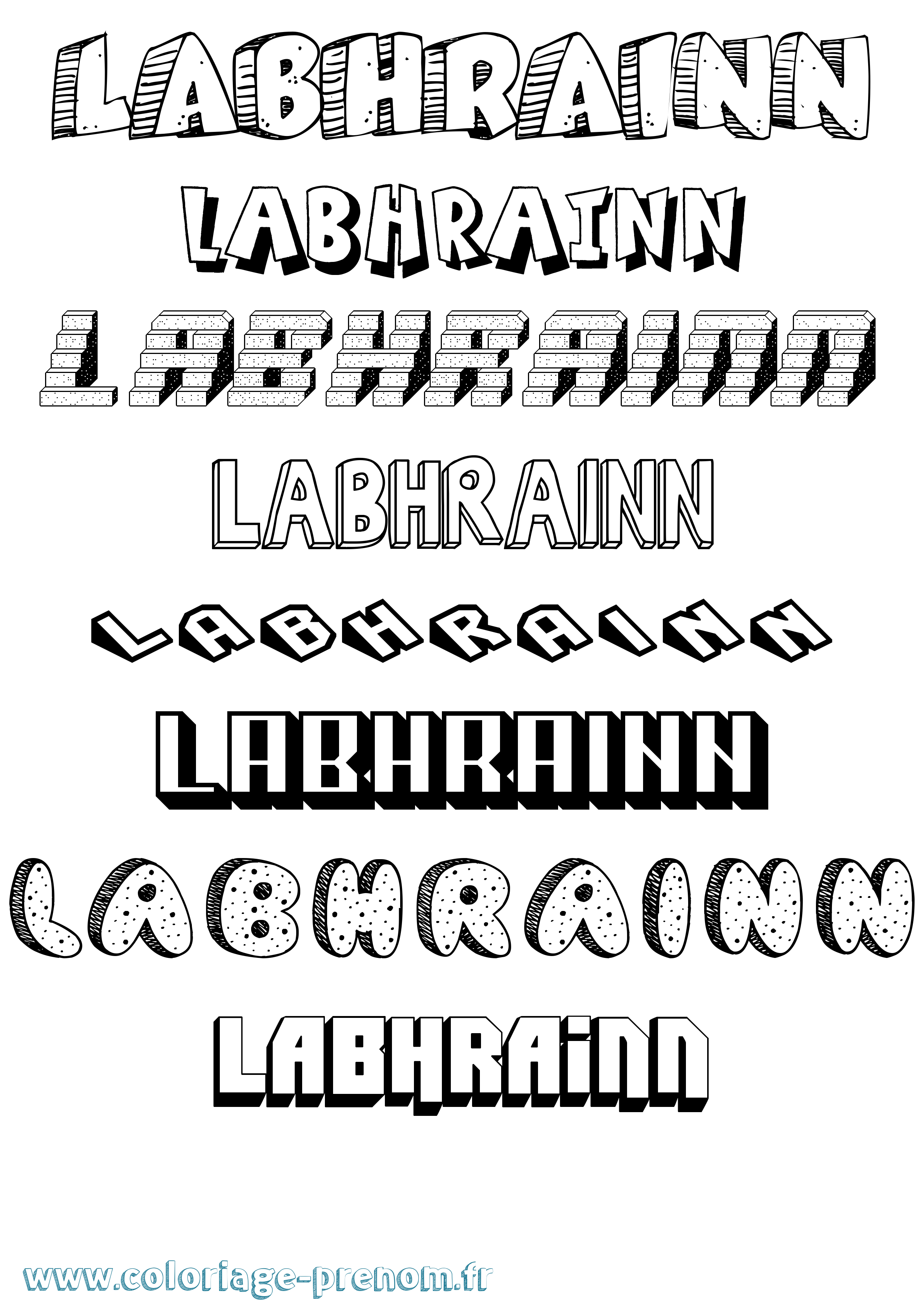 Coloriage Labhrainn Effet 3D Coloriage prénom Labhrainn Effet 3D