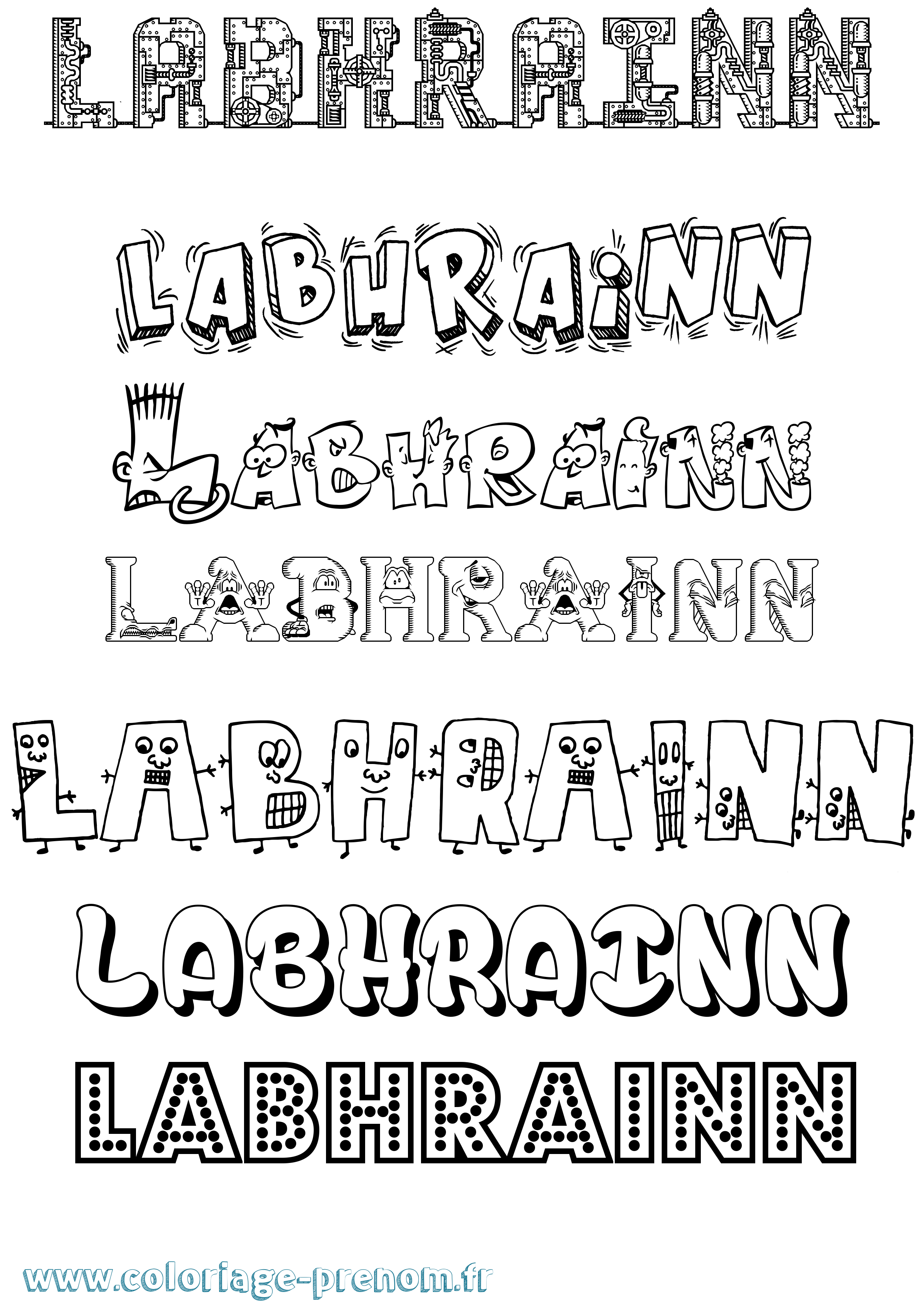 Coloriage prénom Labhrainn Fun