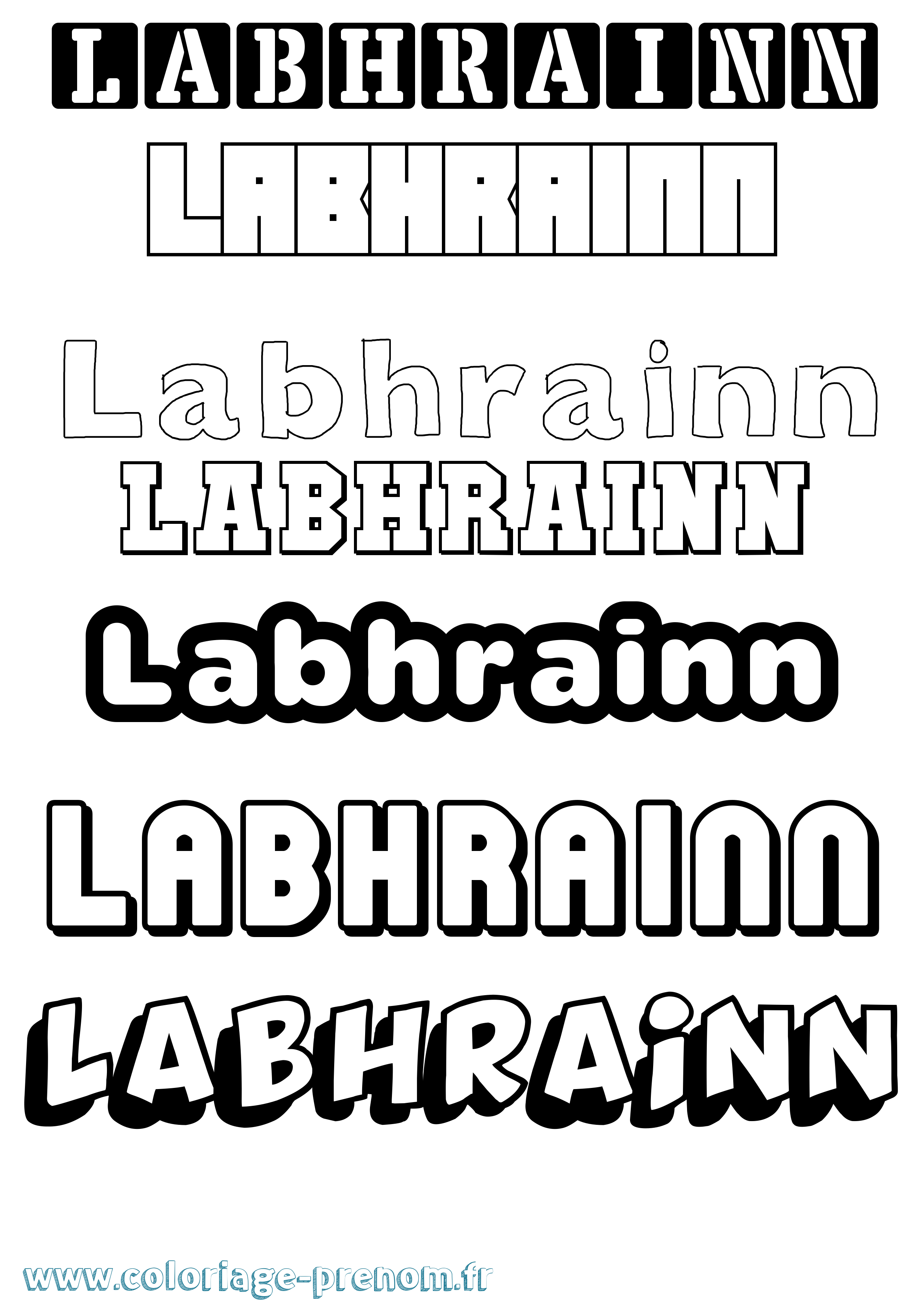 Coloriage prénom Labhrainn Simple