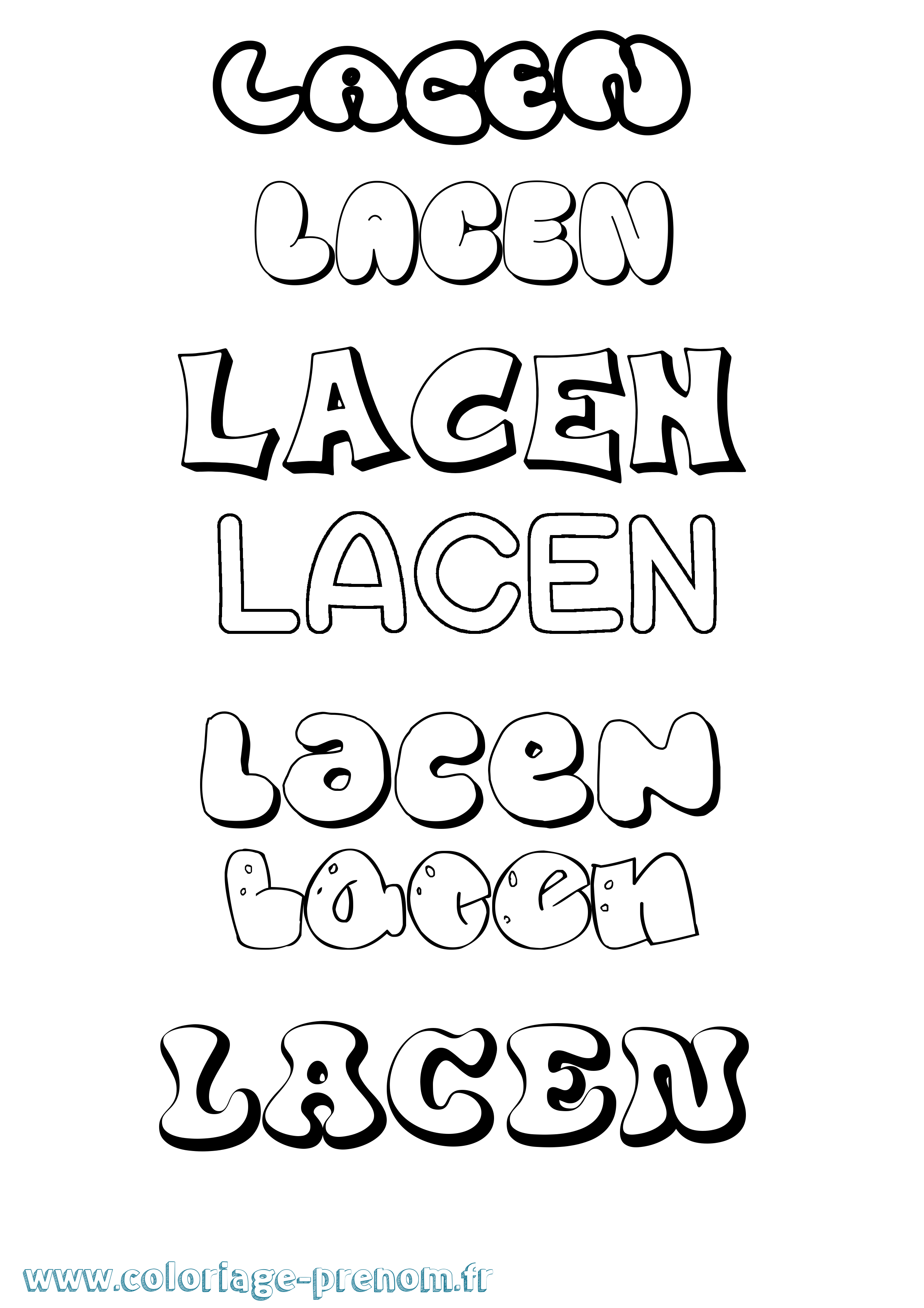 Coloriage Lacen Bubble Coloriage prénom Lacen Bubble