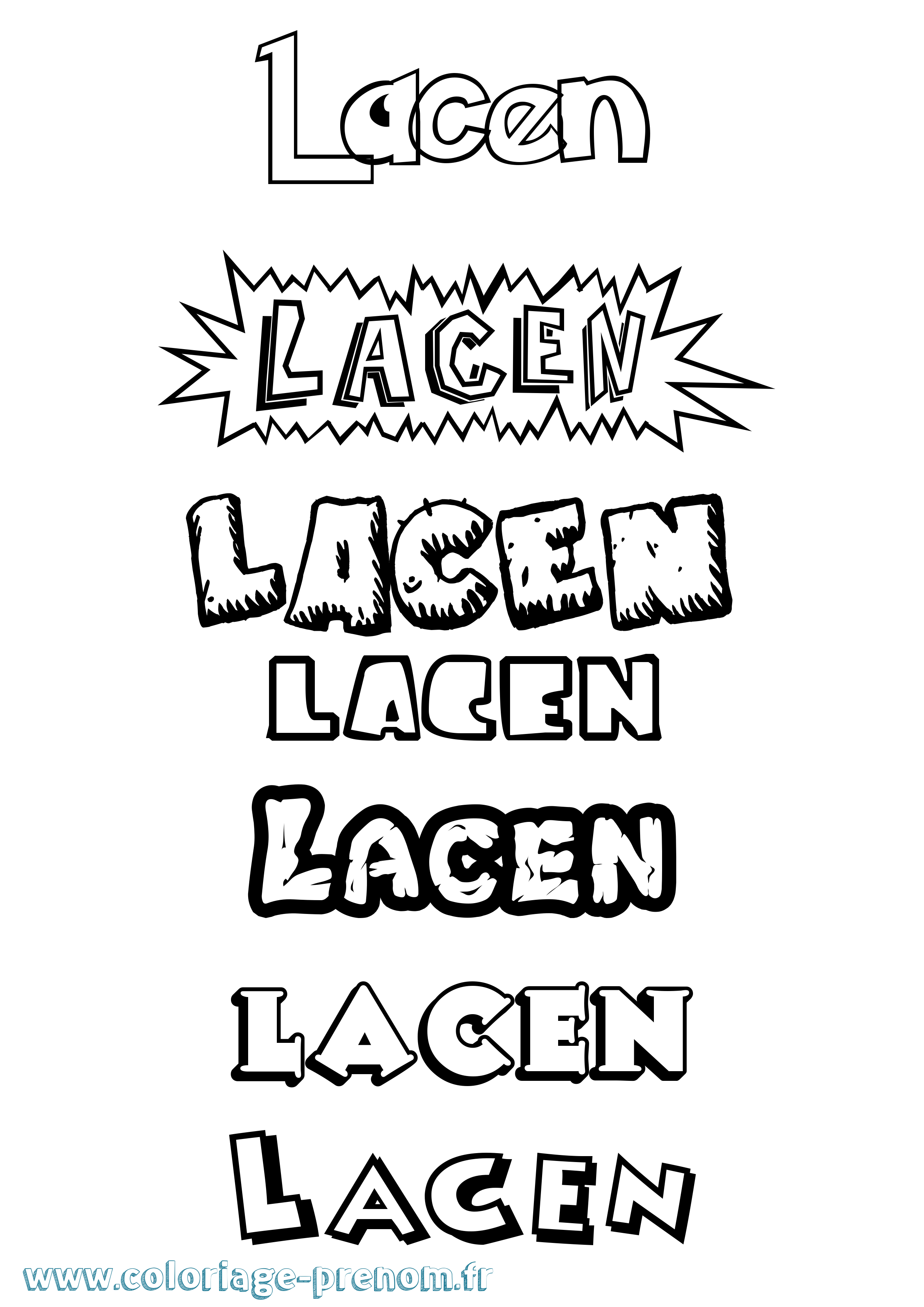 Coloriage Lacen Dessin Animé Coloriage prénom Lacen Dessin Animé