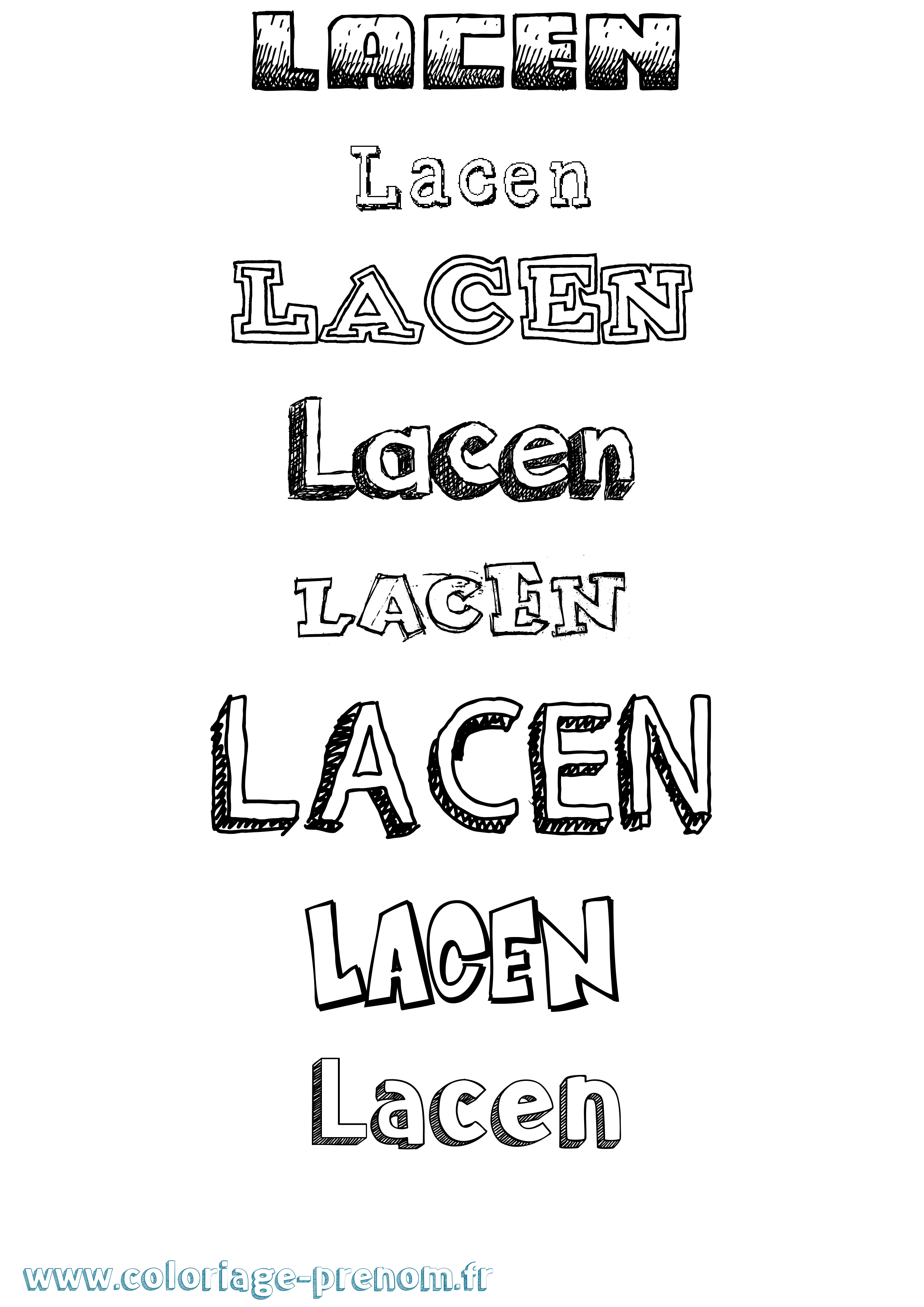 Coloriage Lacen Dessiné Coloriage prénom Lacen Dessiné