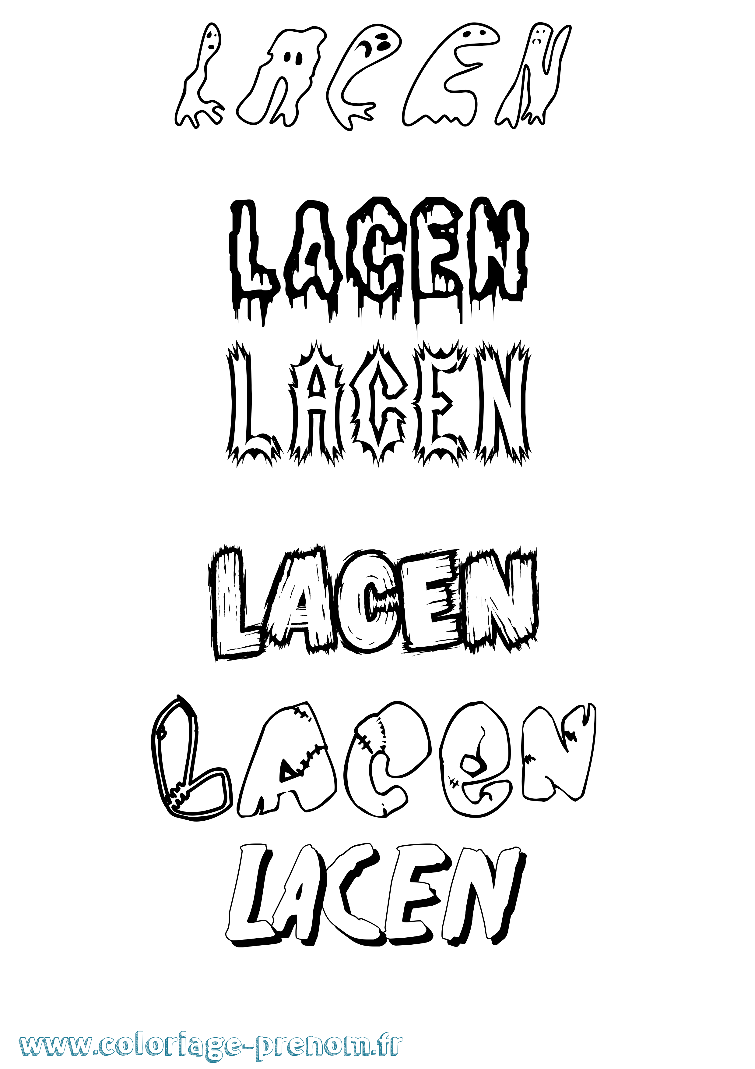 Coloriage prénom Lacen Frisson