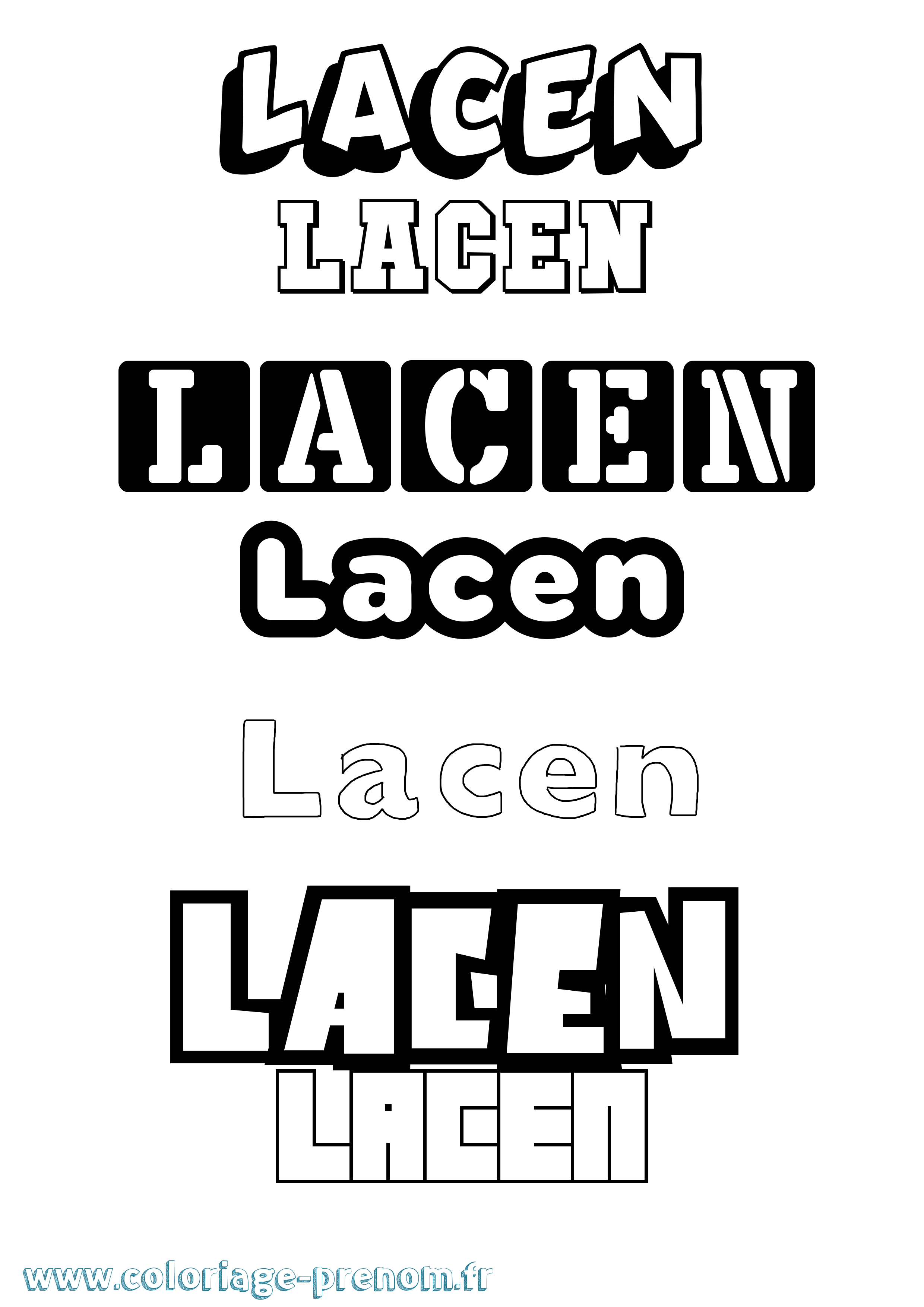 Coloriage Lacen Simple Coloriage prénom Lacen Simple