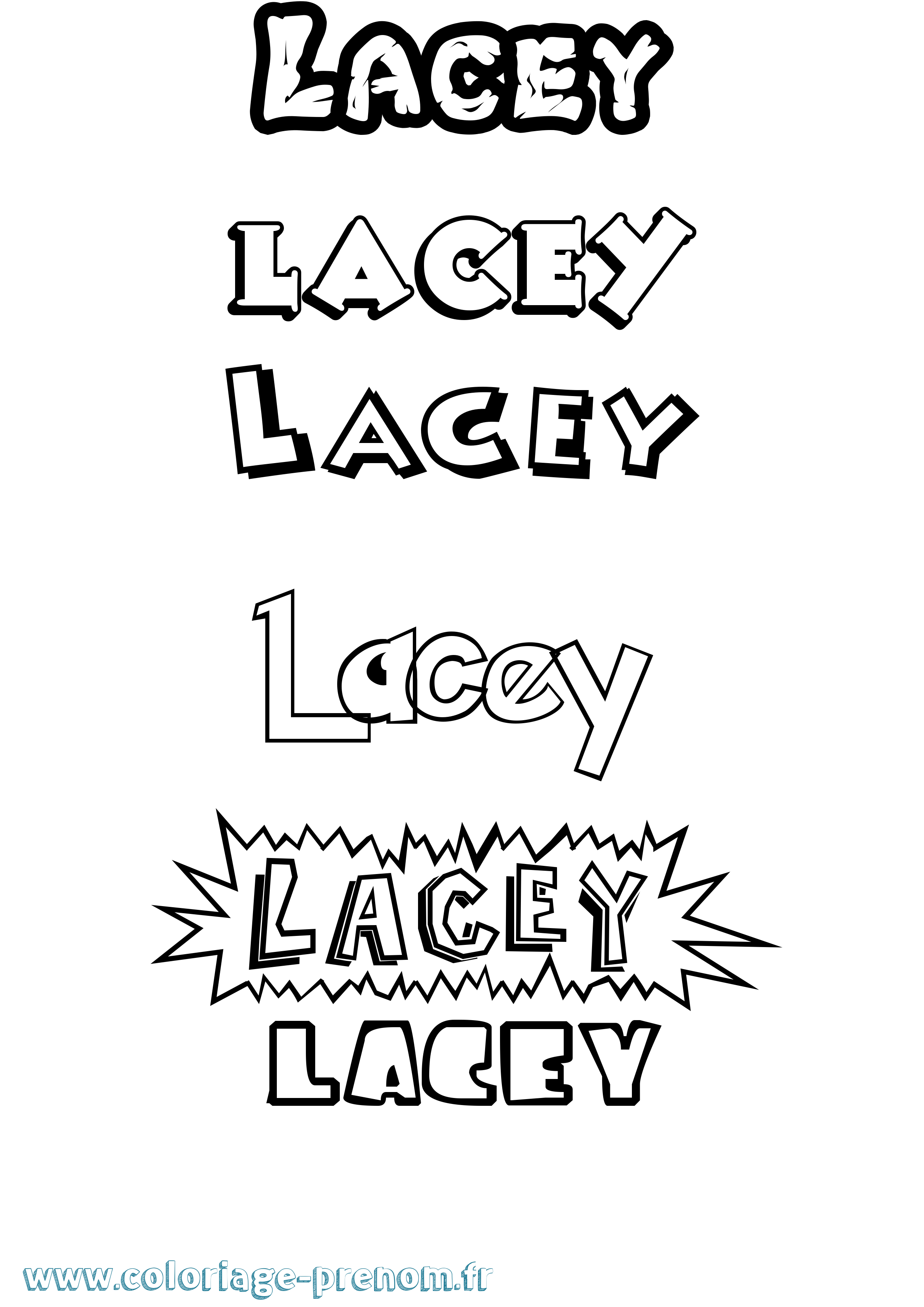 Coloriage prénom Lacey Dessin Animé