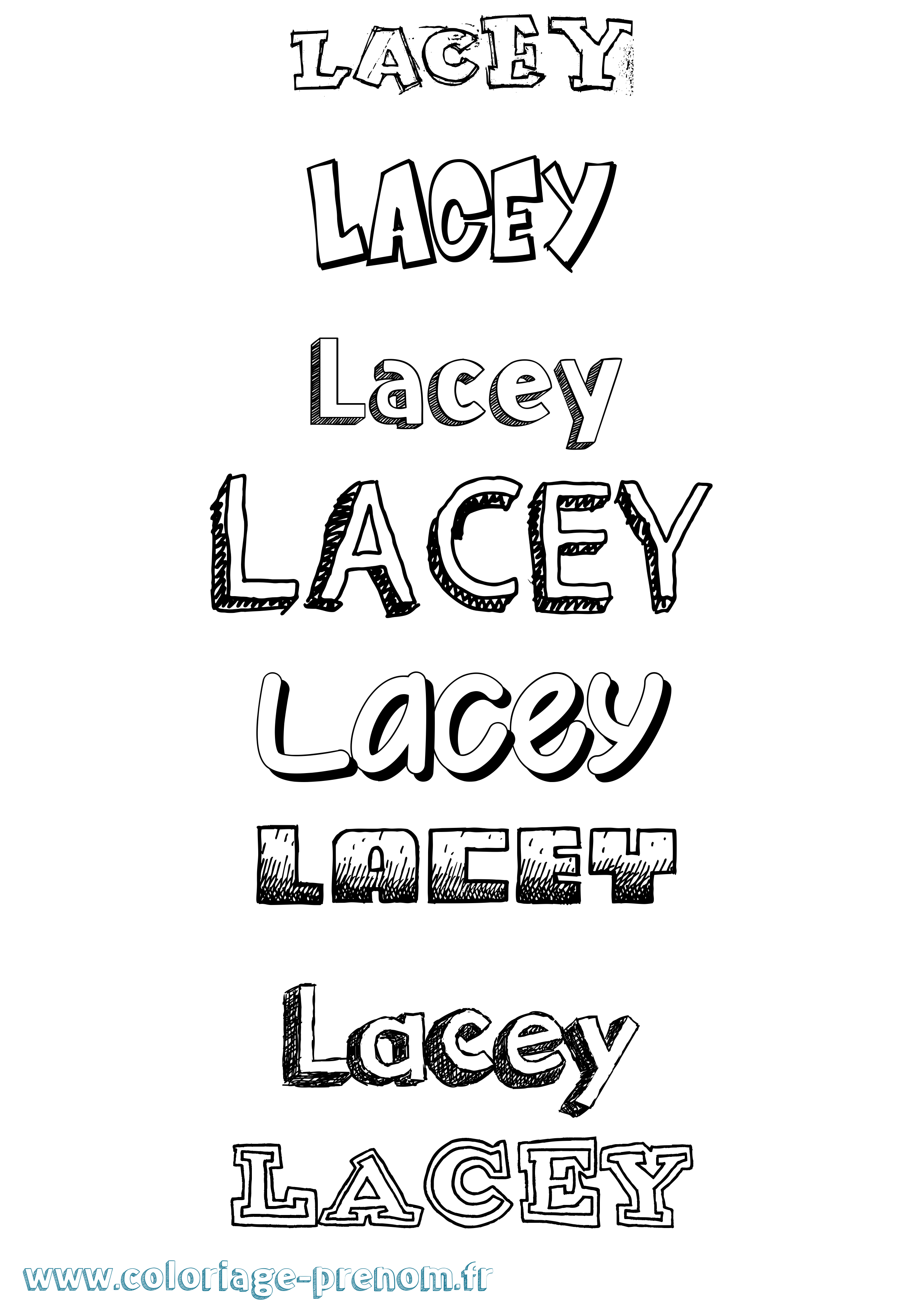 Coloriage prénom Lacey Dessiné