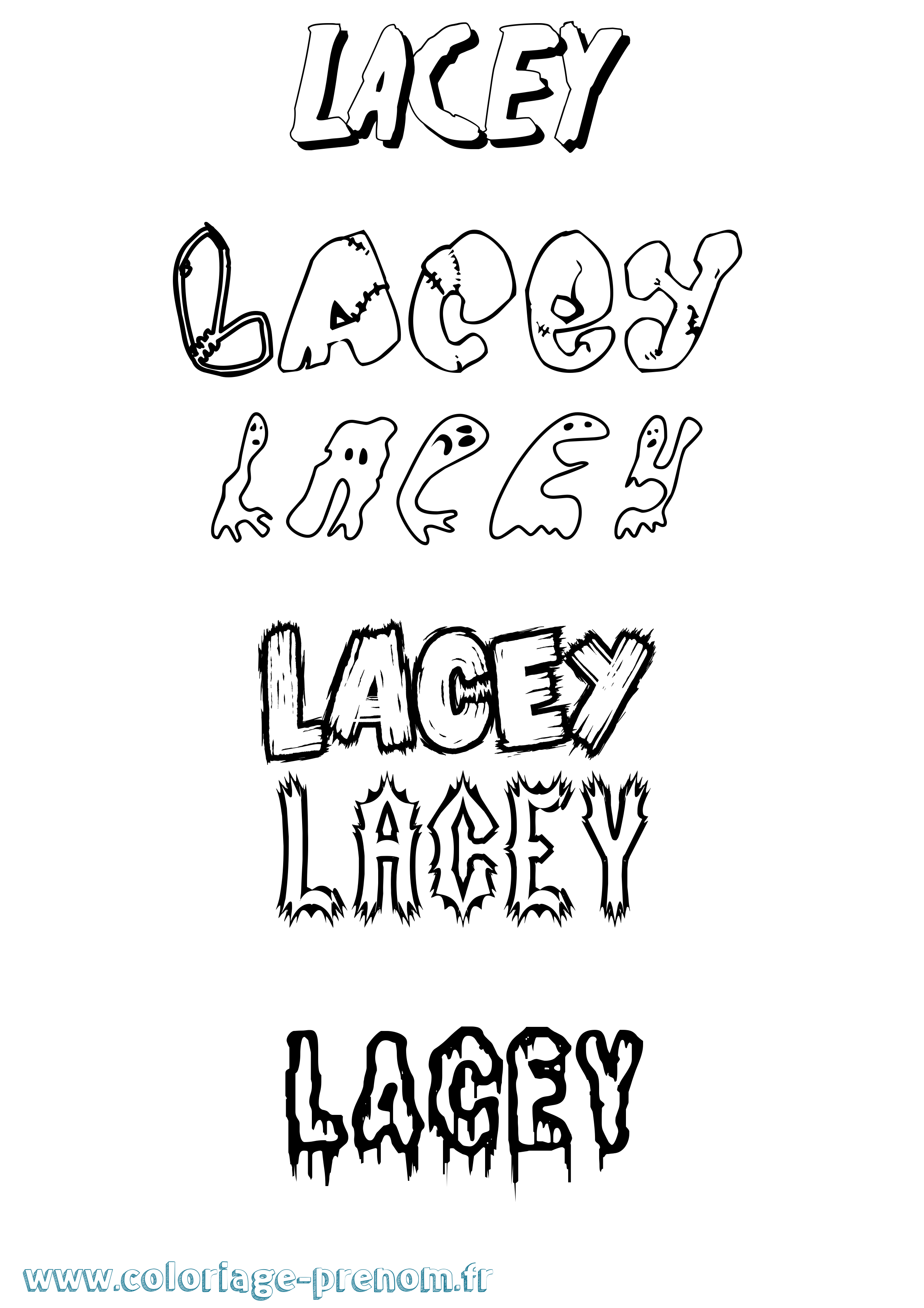 Coloriage prénom Lacey Frisson