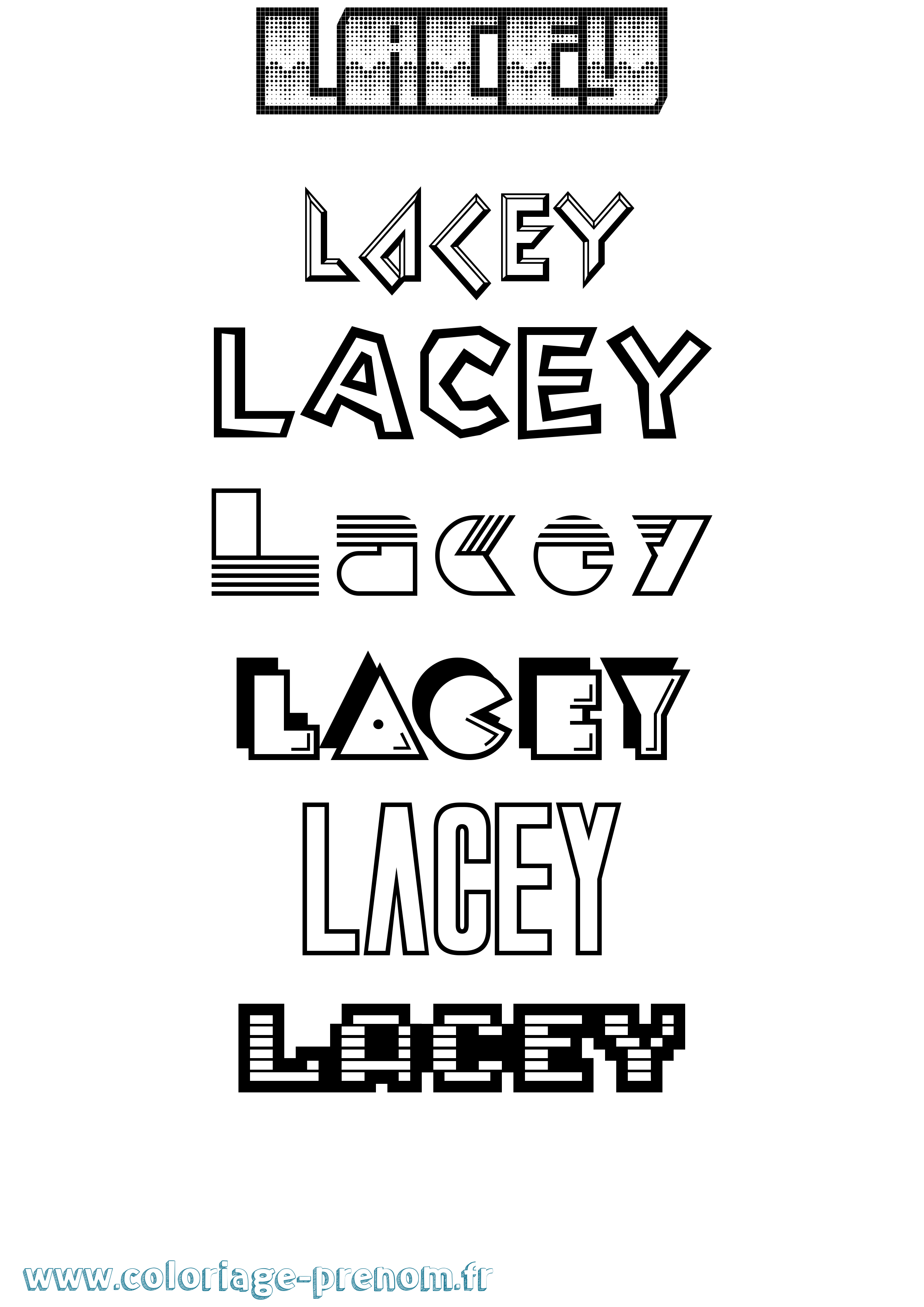 Coloriage prénom Lacey Jeux Vidéos