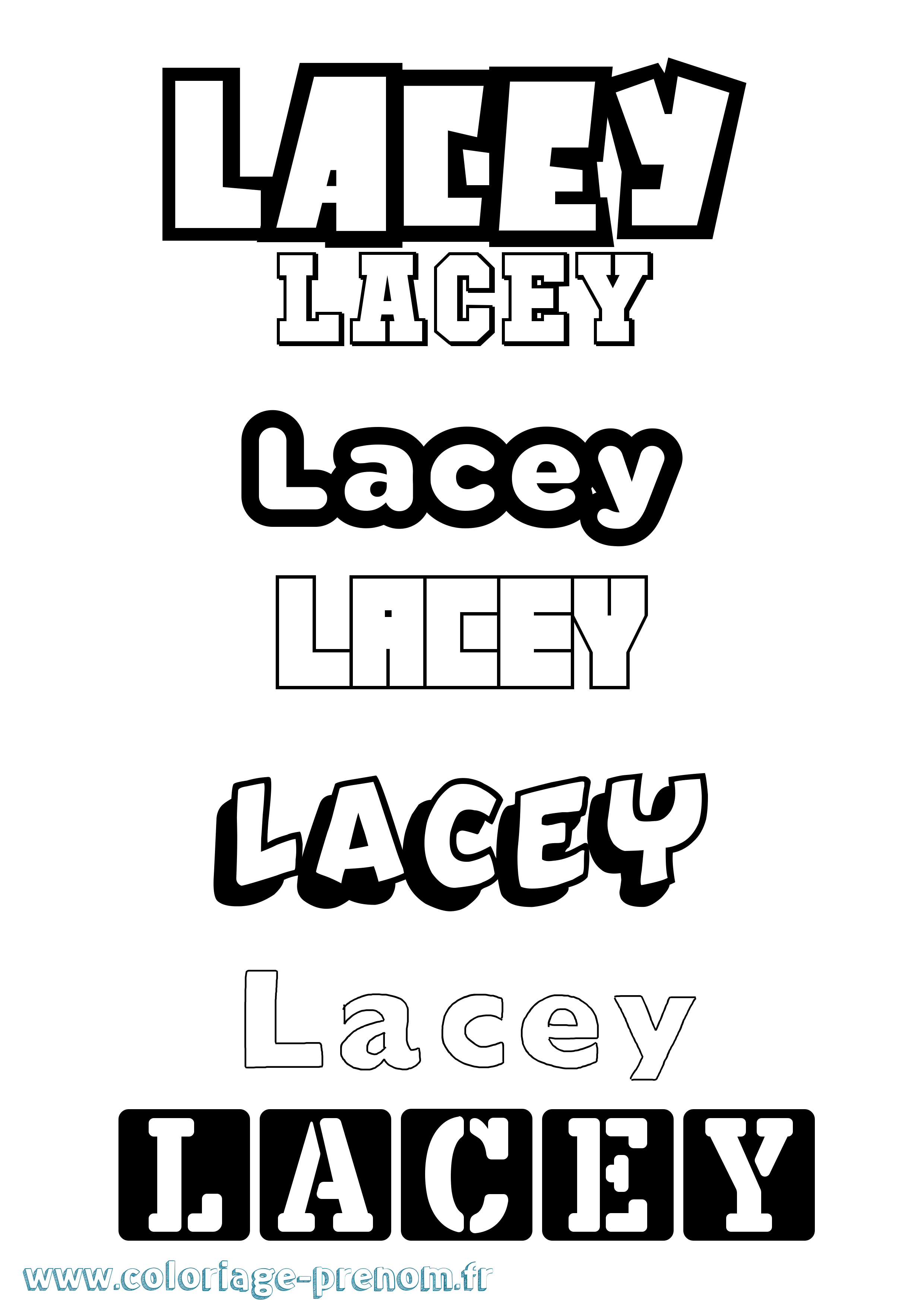 Coloriage prénom Lacey Simple
