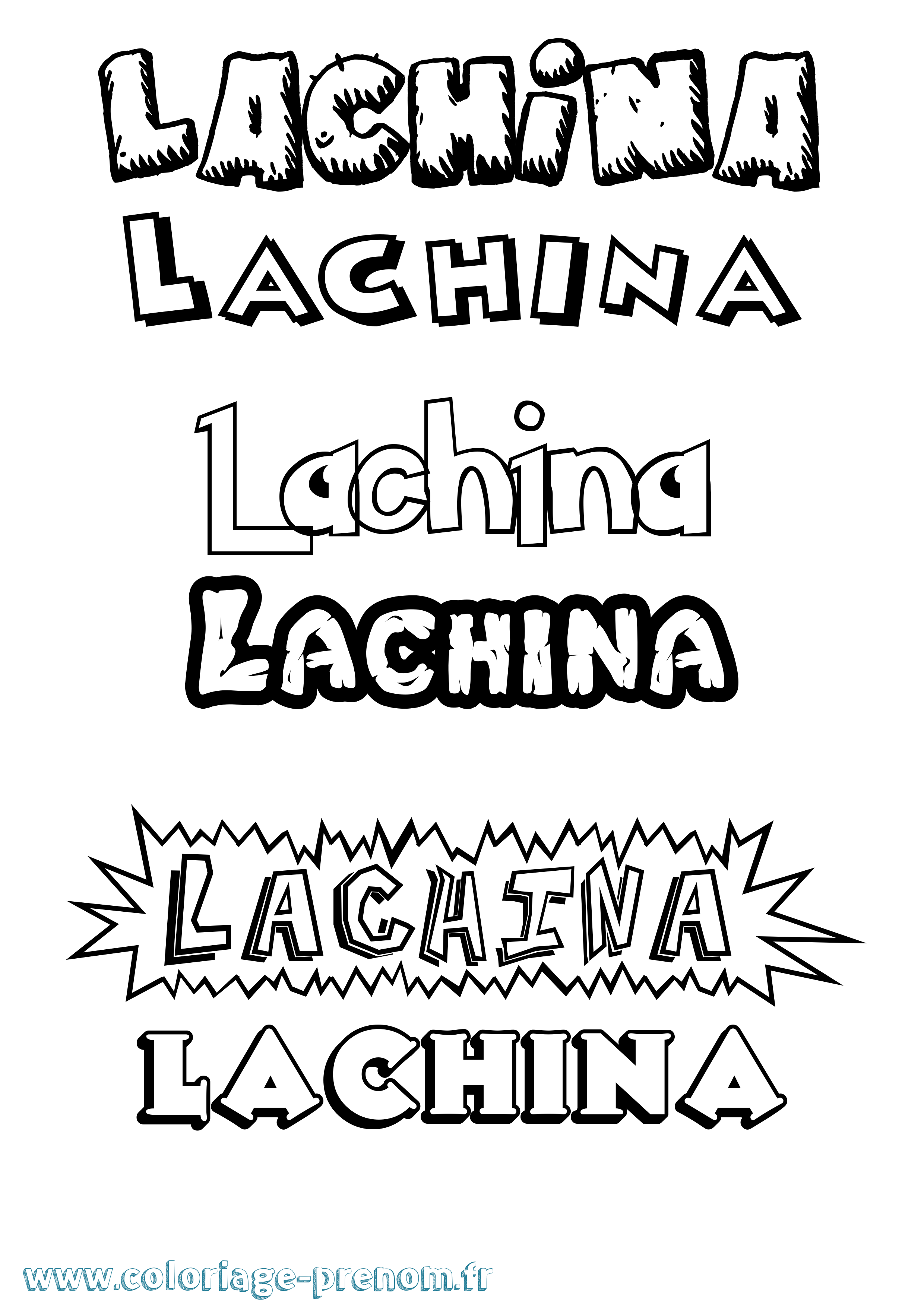 Coloriage Lachina Dessin Animé Coloriage prénom Lachina Dessin Animé