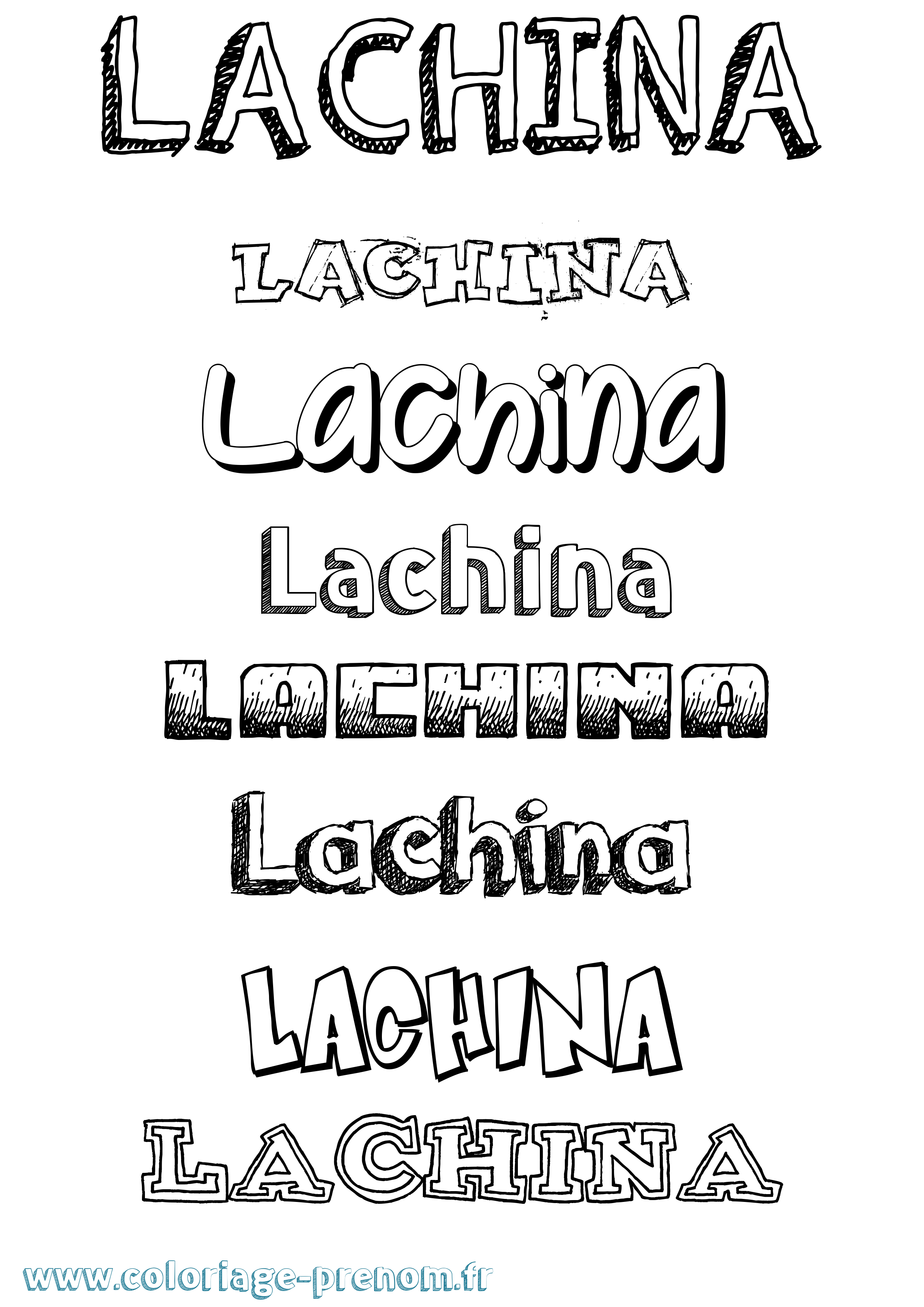 Coloriage prénom Lachina Dessiné