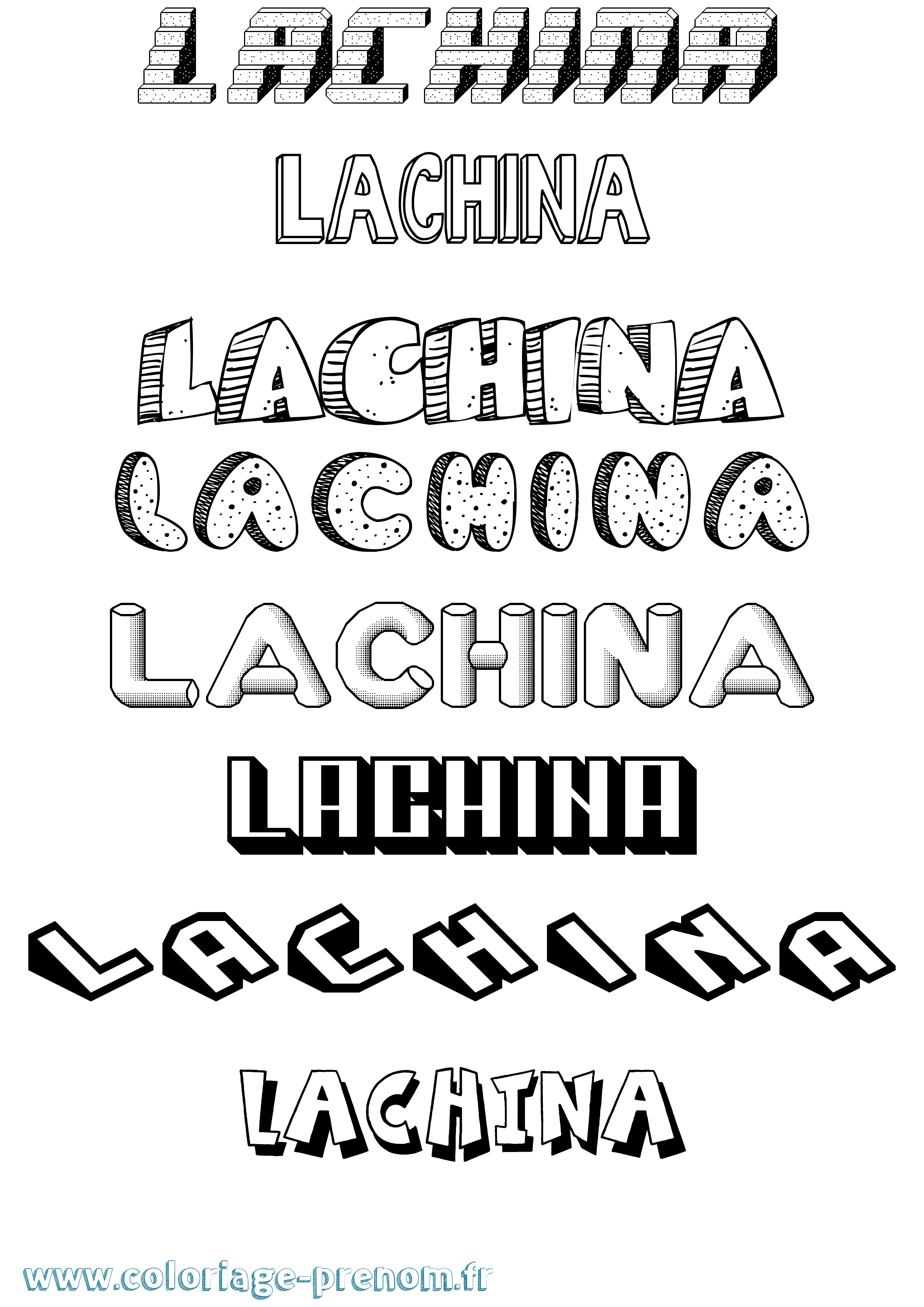 Coloriage prénom Lachina Effet 3D