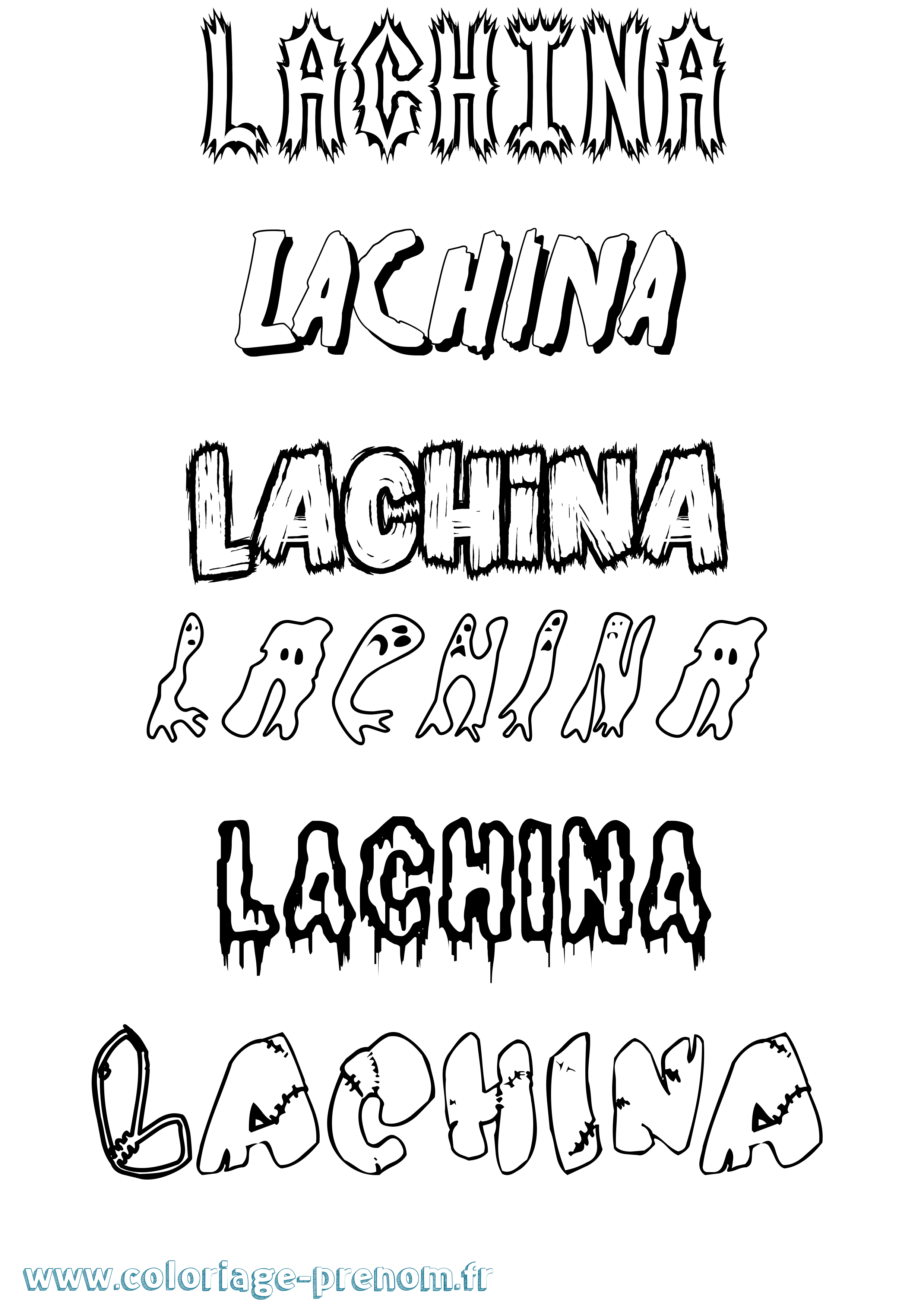 Coloriage Lachina Frisson Coloriage prénom Lachina Frisson