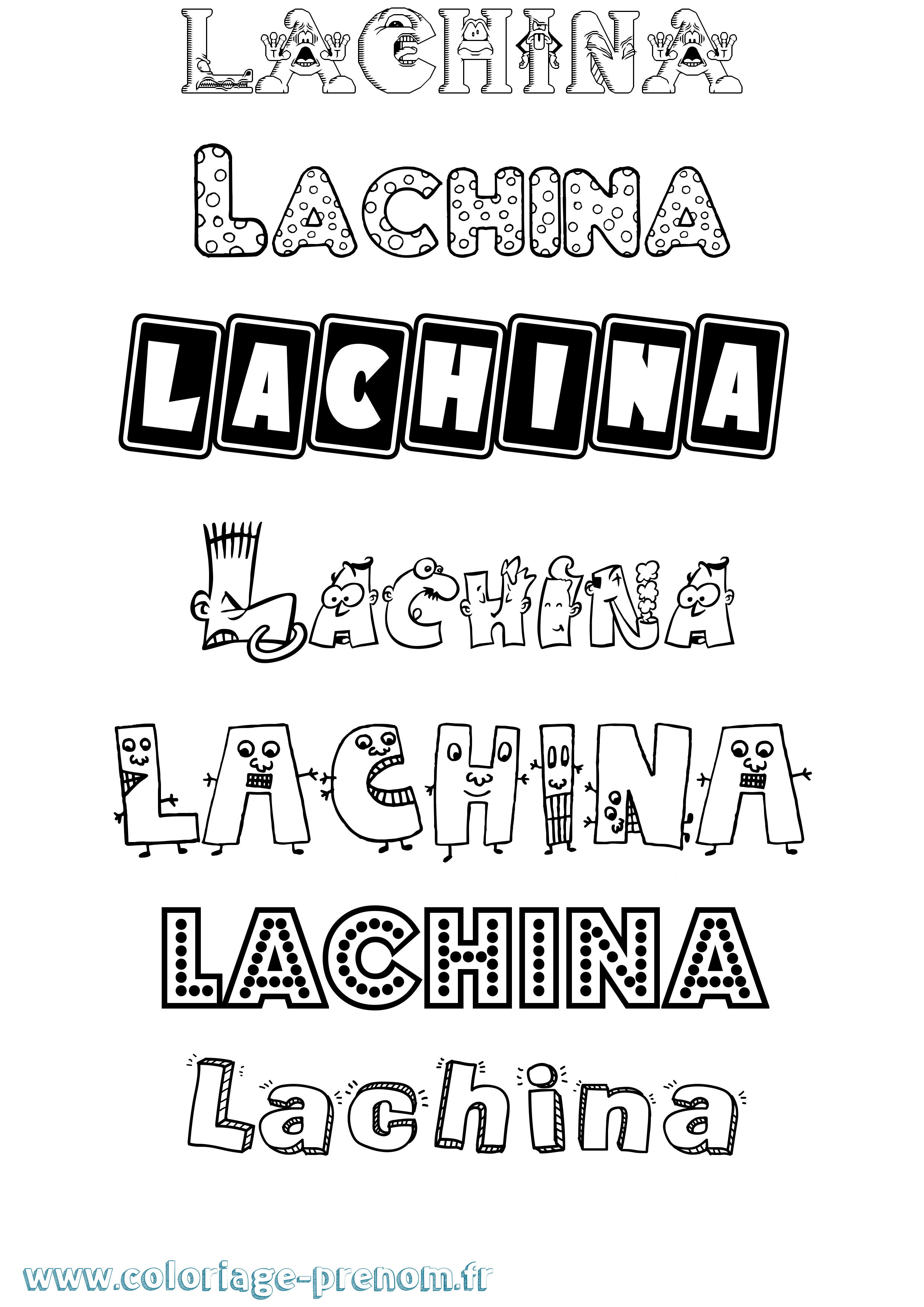 Coloriage prénom Lachina Fun