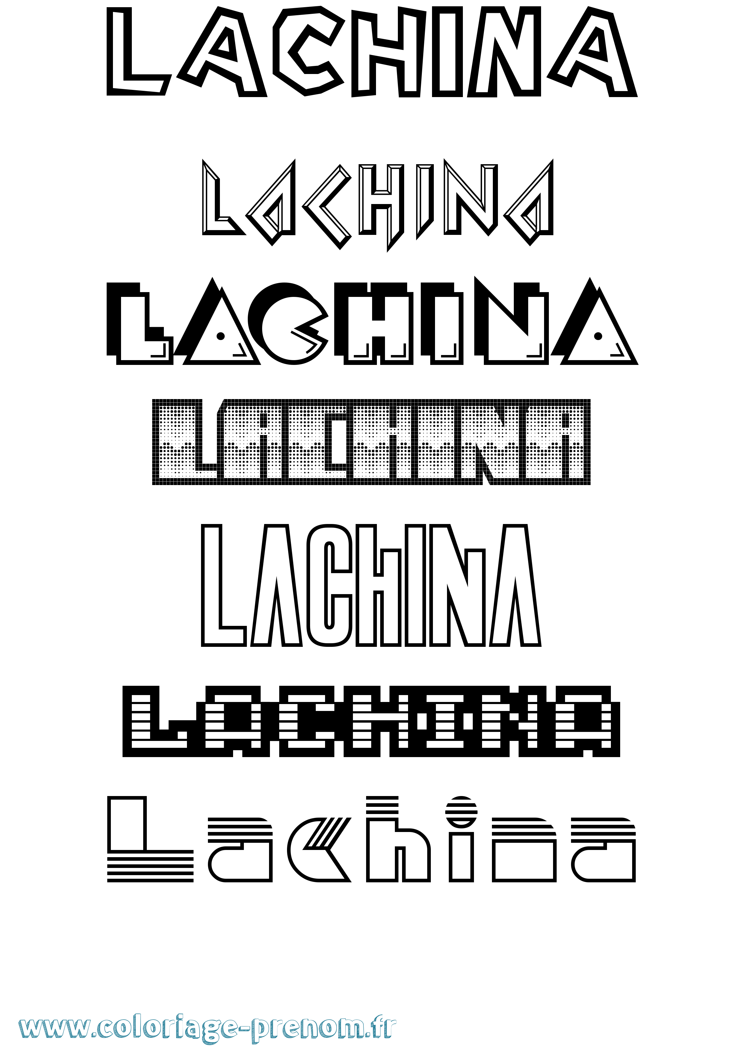 Coloriage prénom Lachina Jeux Vidéos