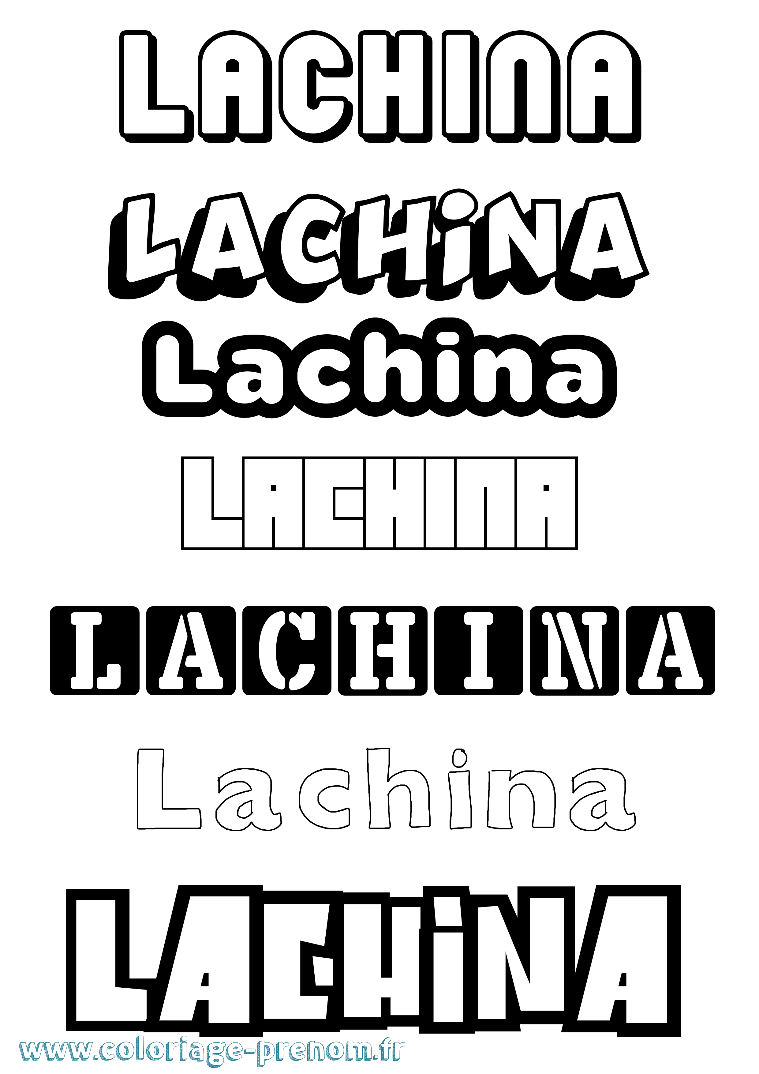 Coloriage prénom Lachina Simple