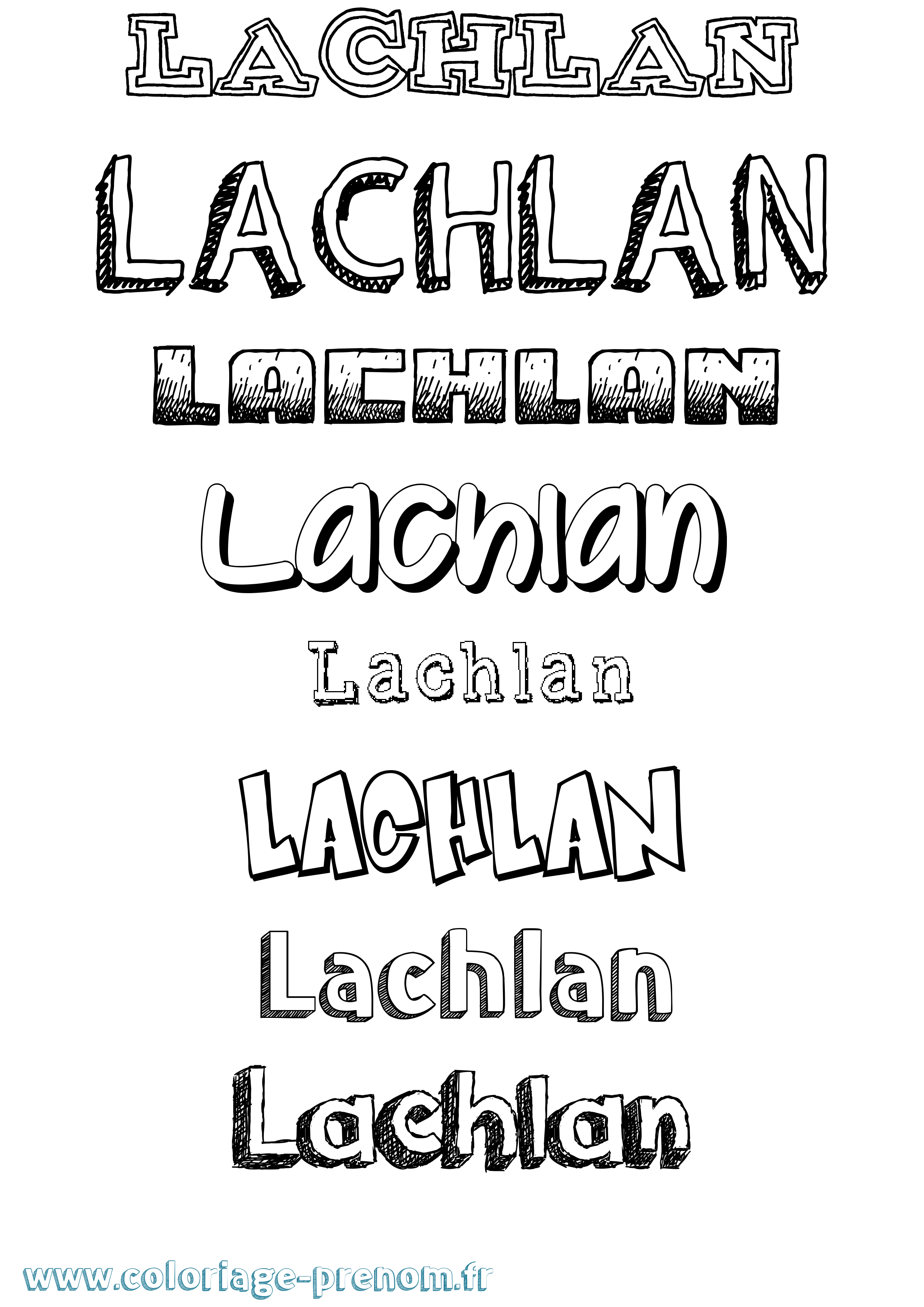 Coloriage prénom Lachlan Dessiné