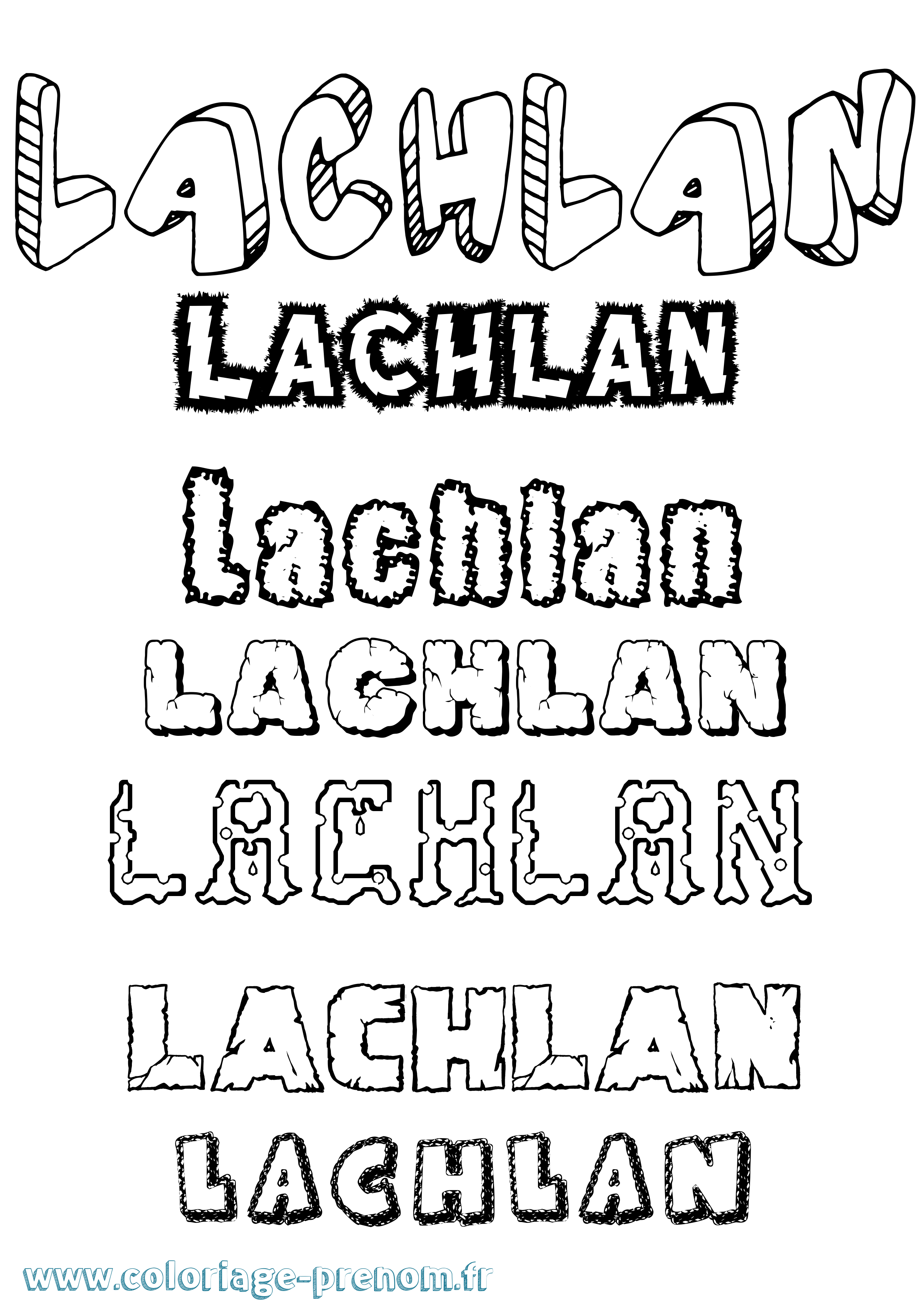 Coloriage prénom Lachlan Destructuré