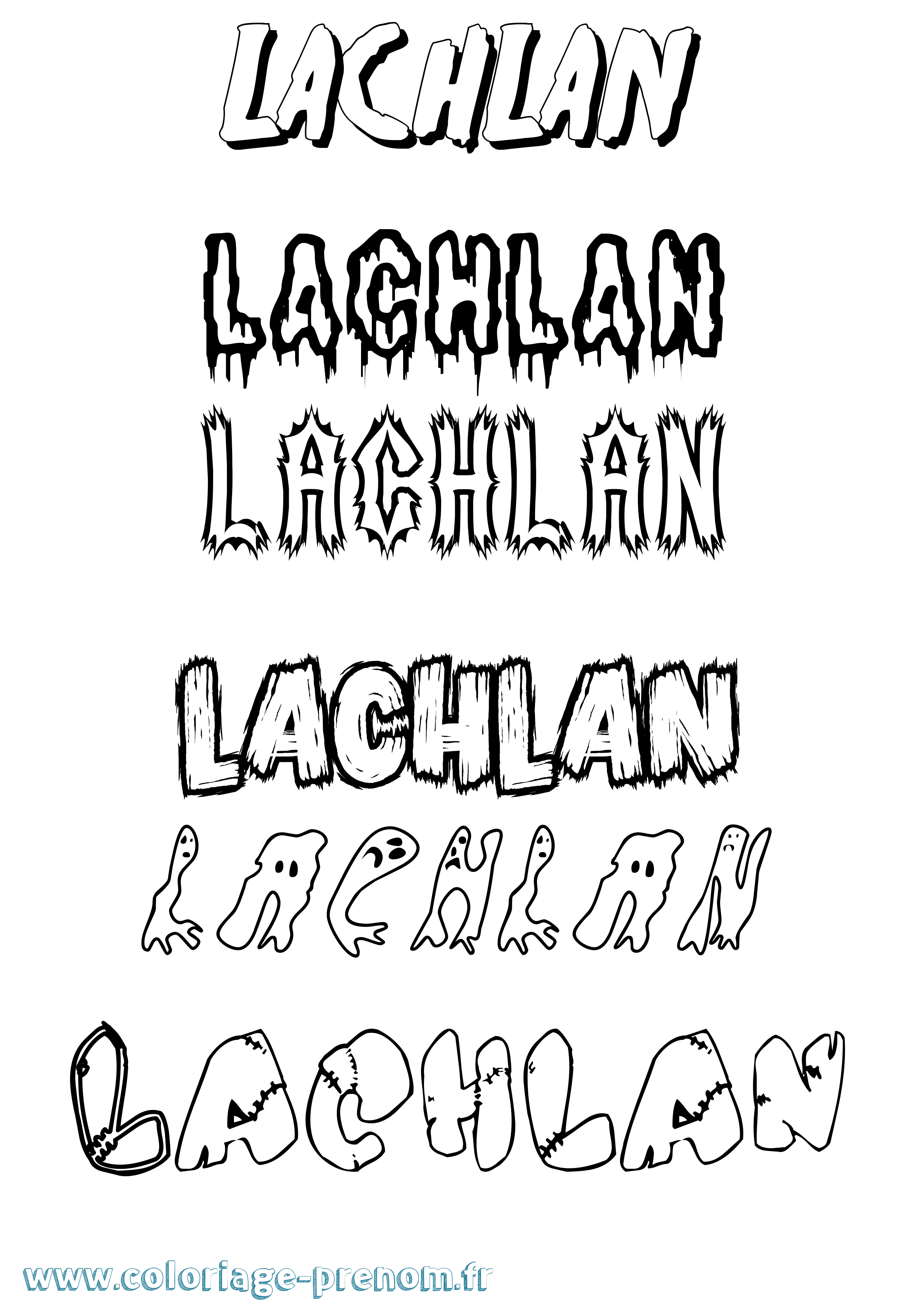 Coloriage prénom Lachlan Frisson