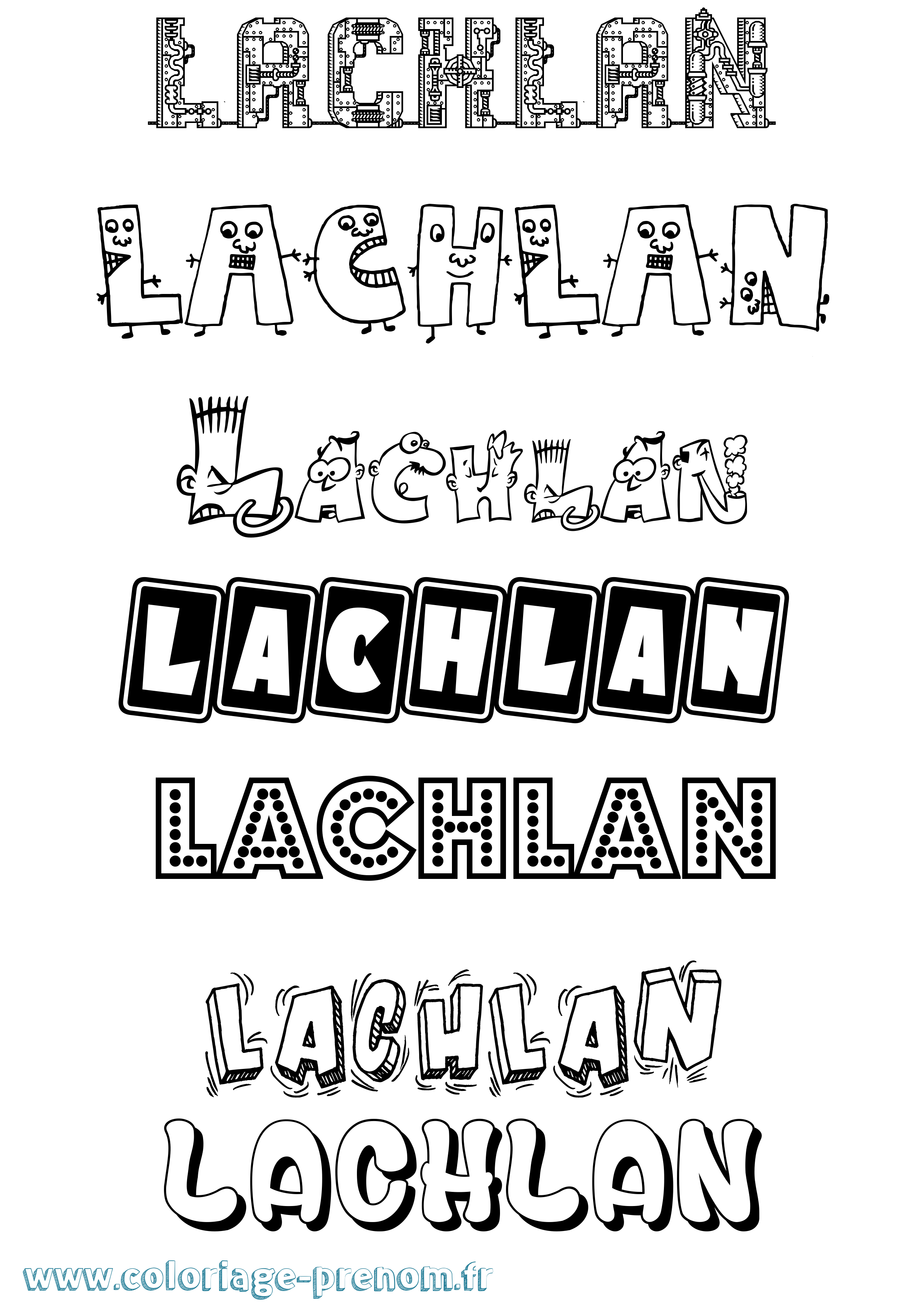 Coloriage prénom Lachlan Fun