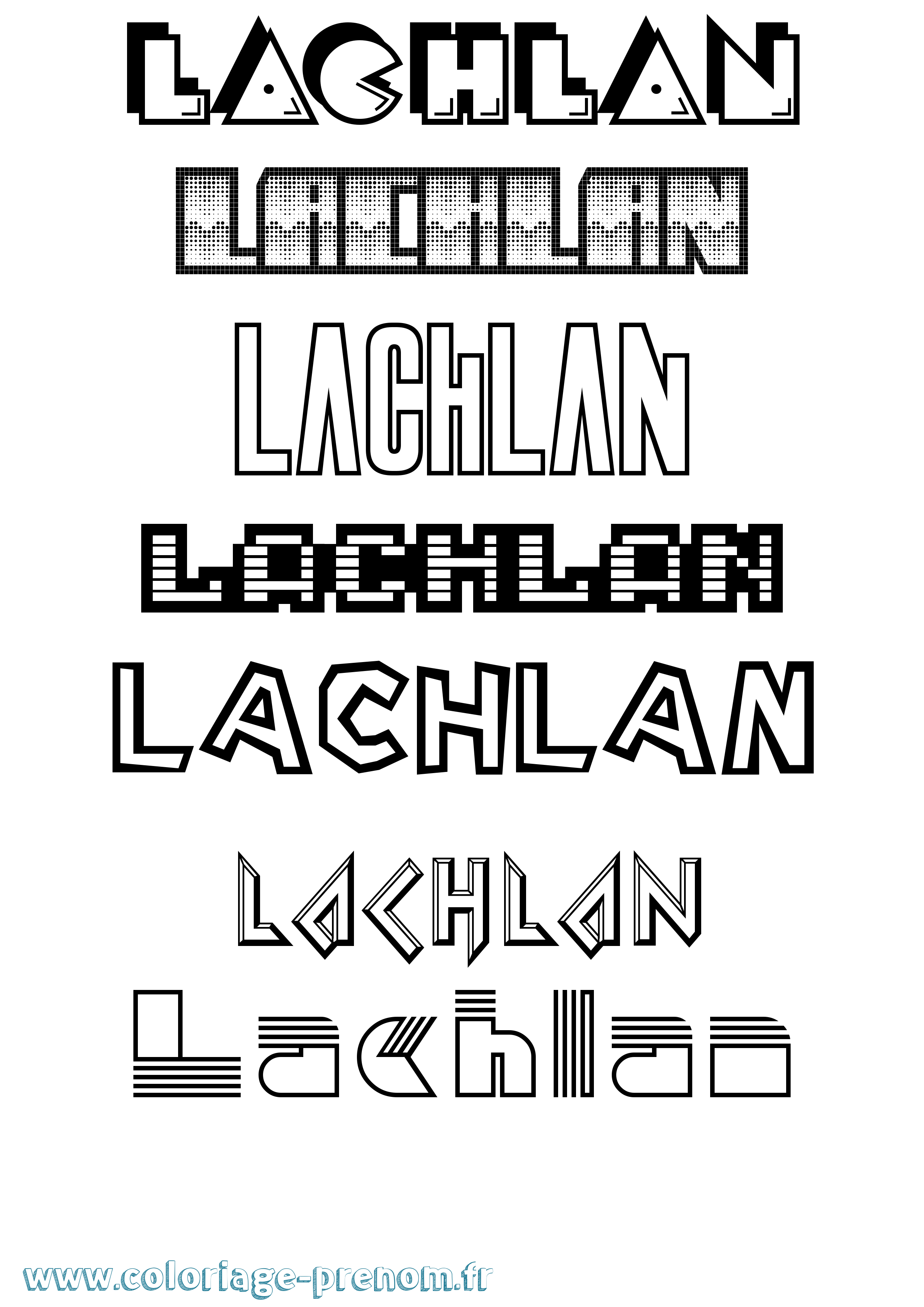 Coloriage prénom Lachlan Jeux Vidéos