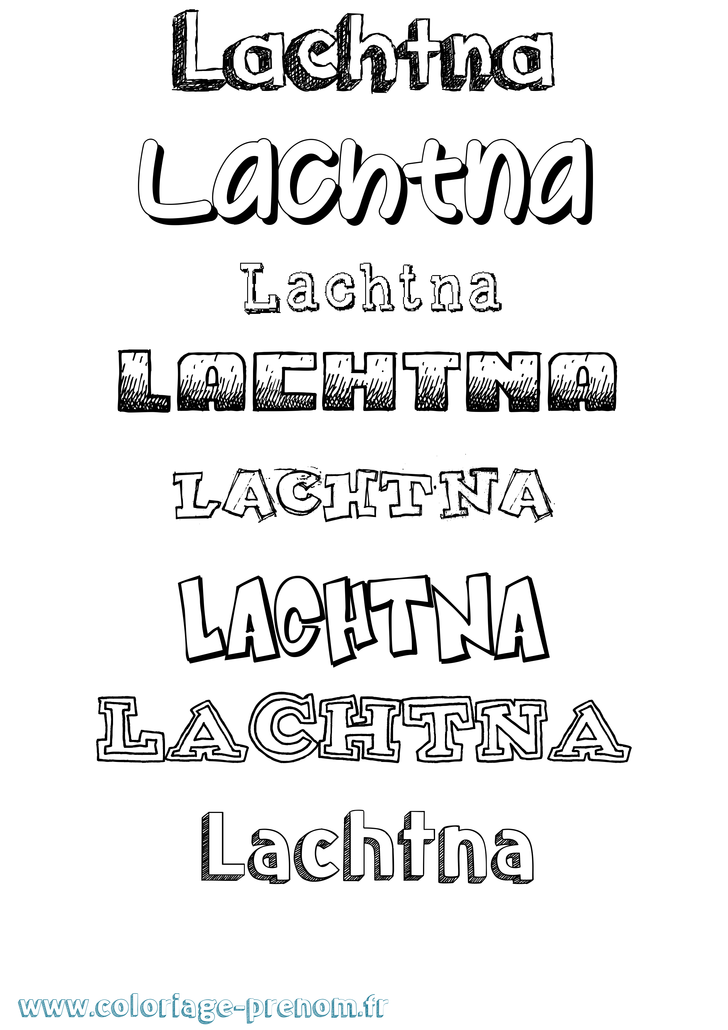 Coloriage prénom Lachtna Dessiné