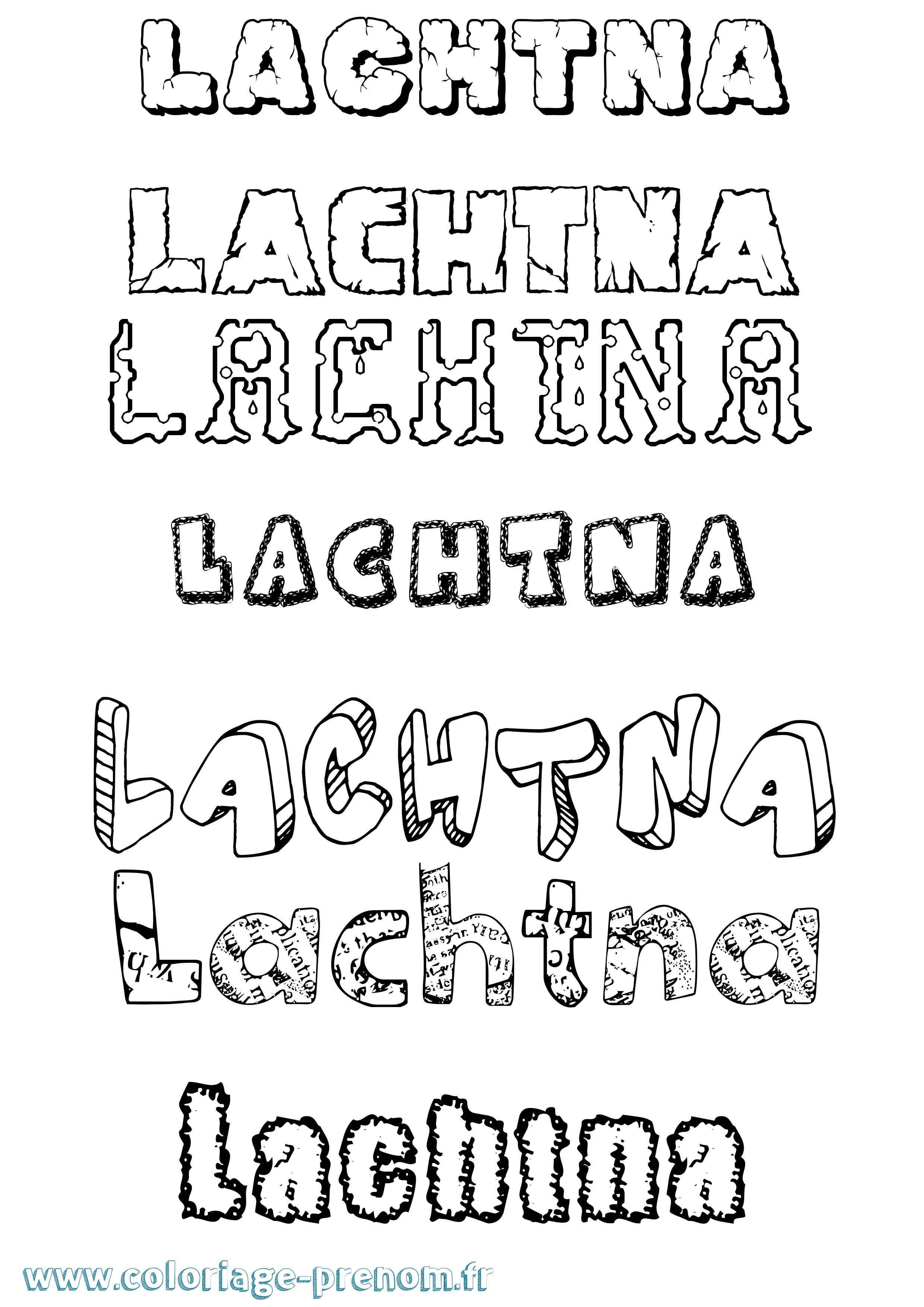 Coloriage prénom Lachtna Destructuré