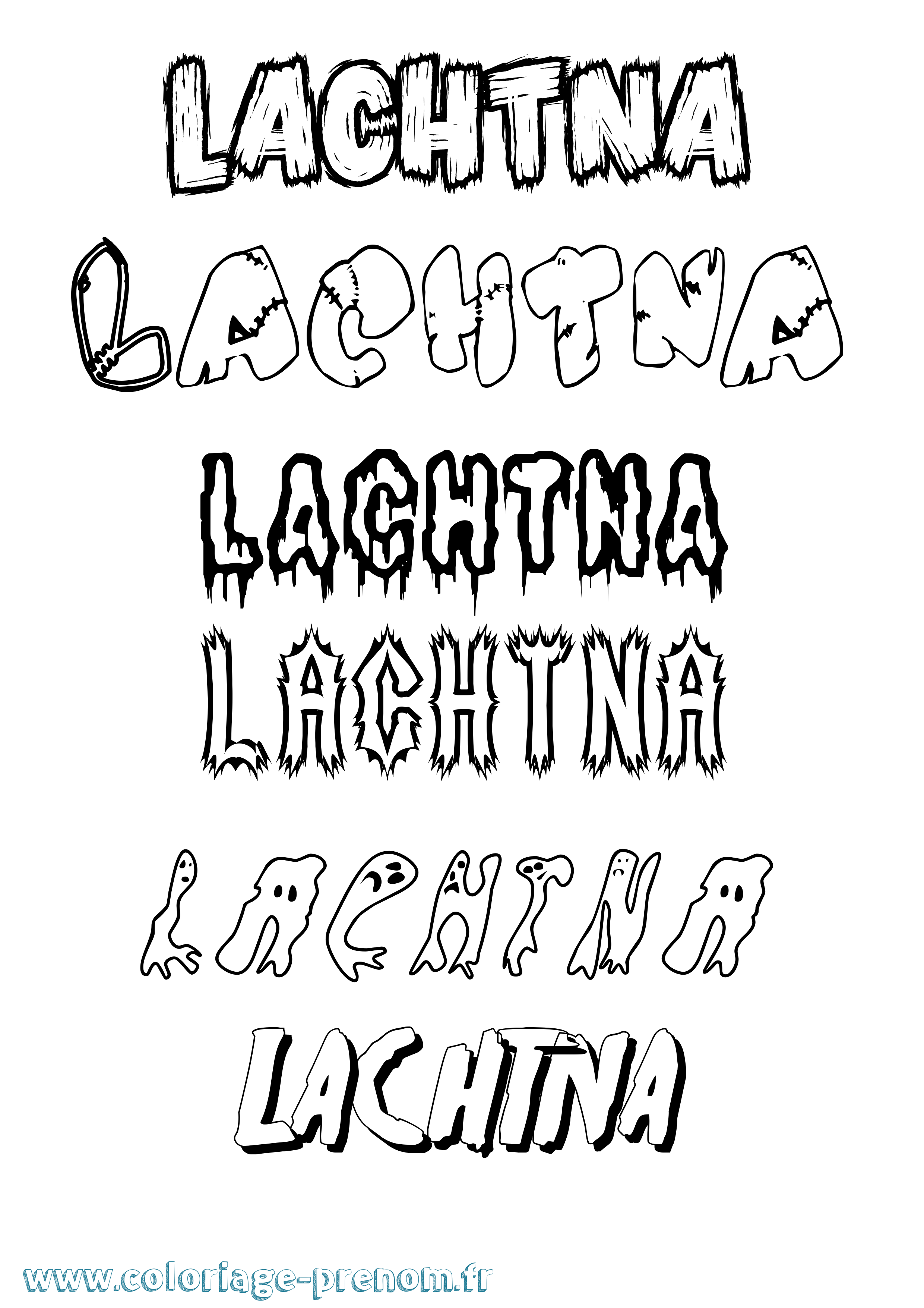 Coloriage prénom Lachtna Frisson