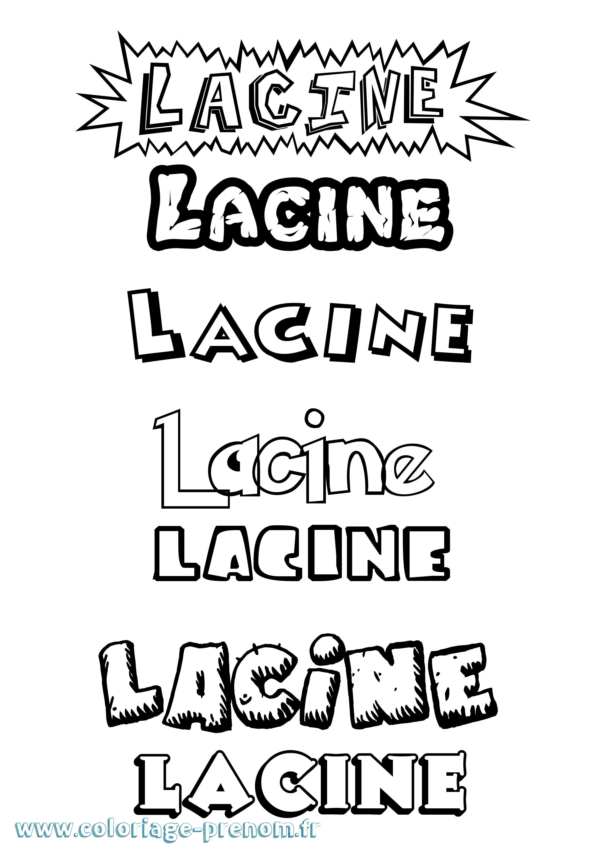 Coloriage Lacine Dessin Animé Coloriage prénom Lacine Dessin Animé