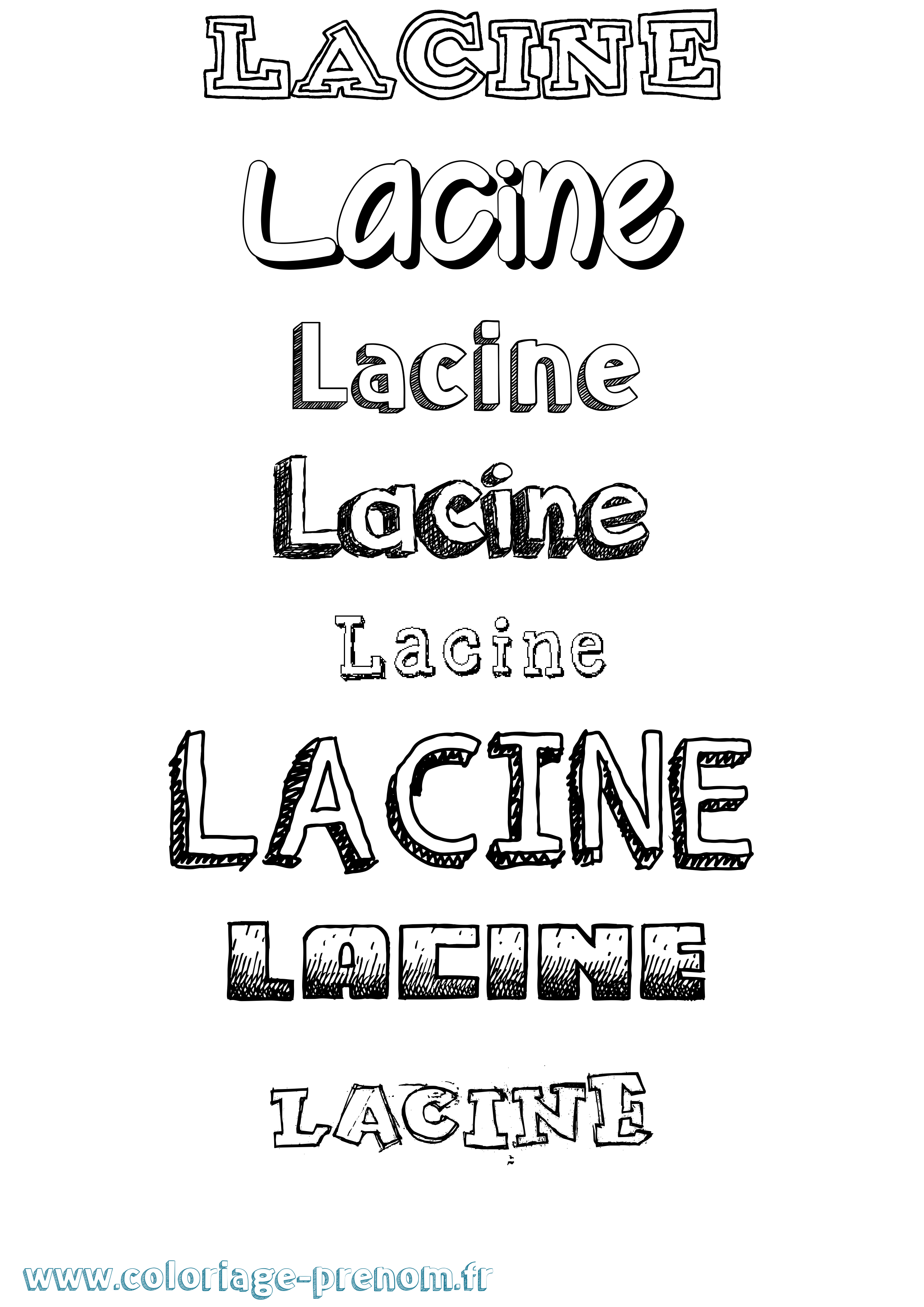 Coloriage Lacine Dessiné Coloriage prénom Lacine Dessiné