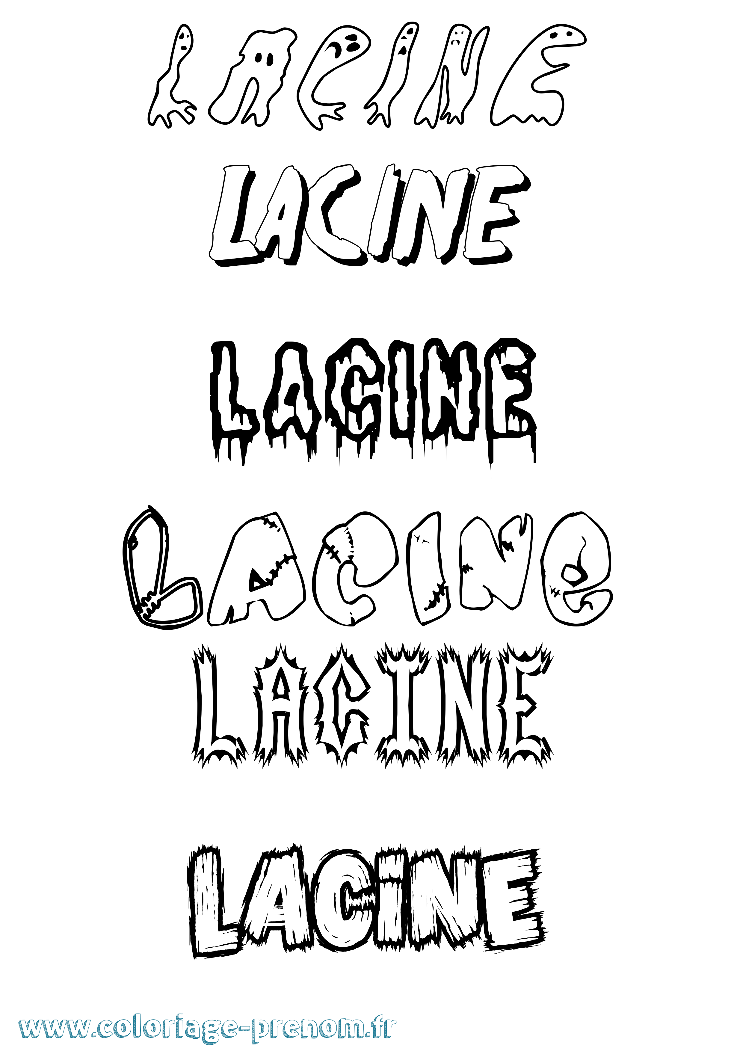 Coloriage Lacine Frisson Coloriage prénom Lacine Frisson