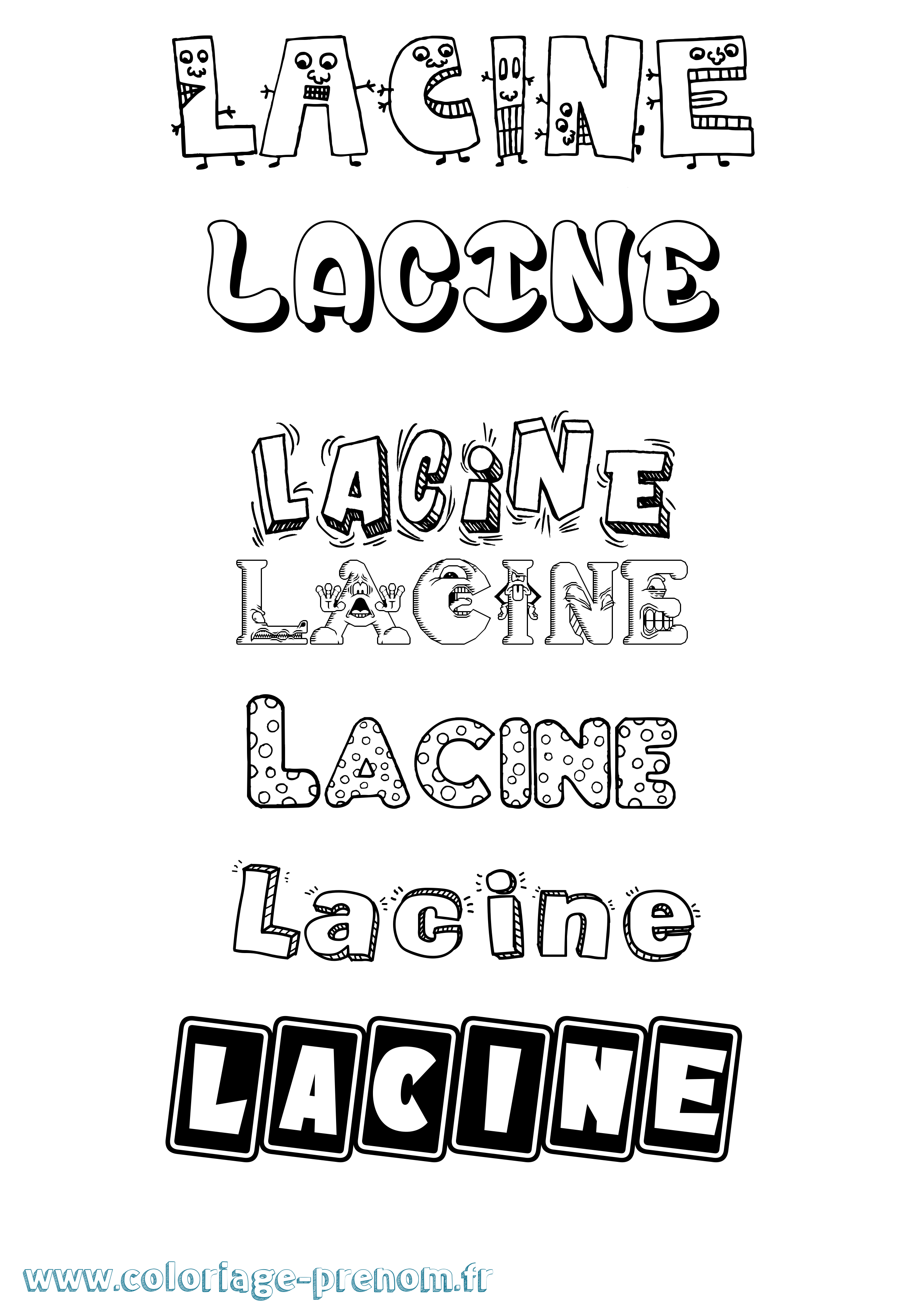 Coloriage Lacine Fun Coloriage prénom Lacine Fun