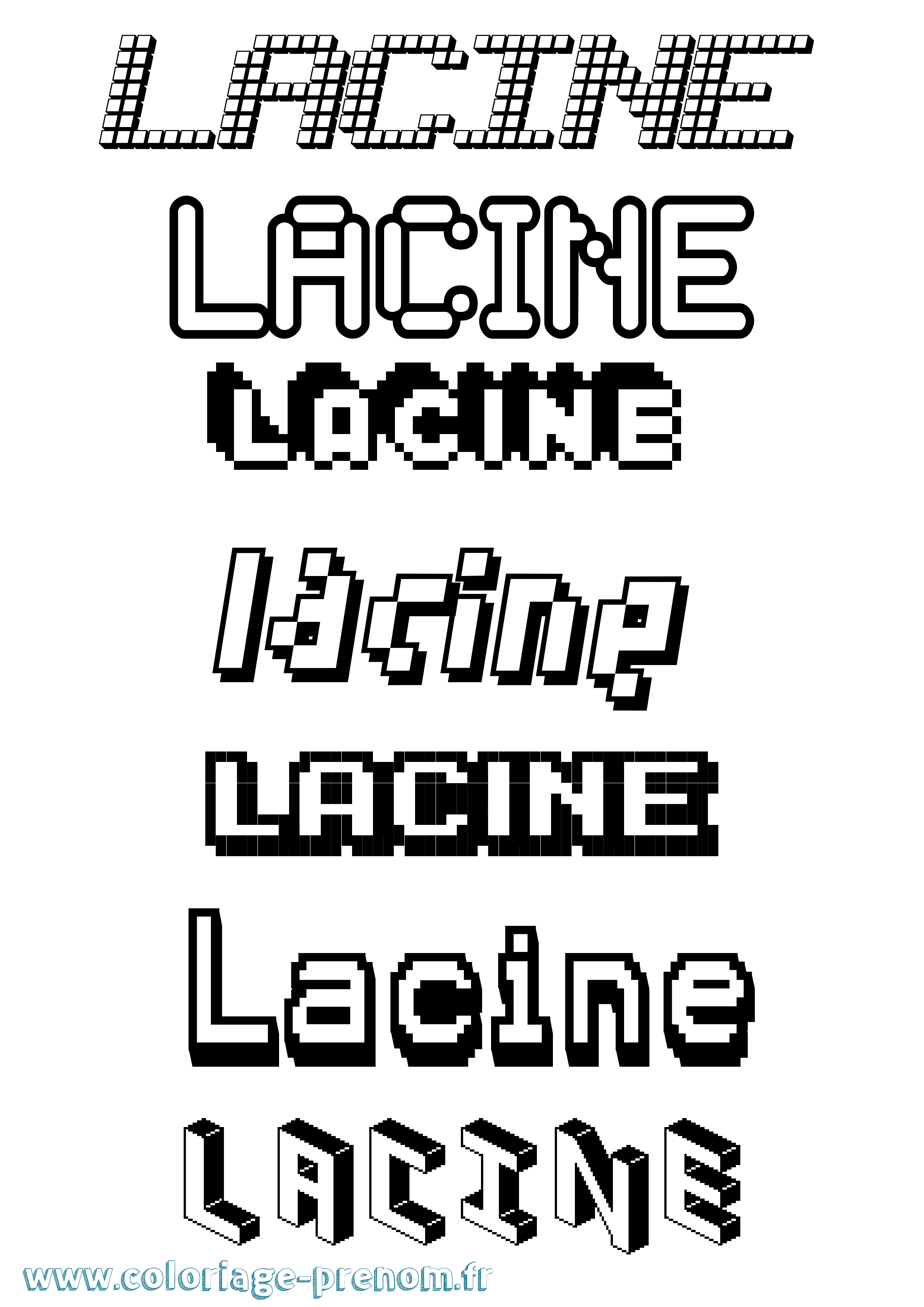Coloriage Lacine Pixel Coloriage prénom Lacine Pixel