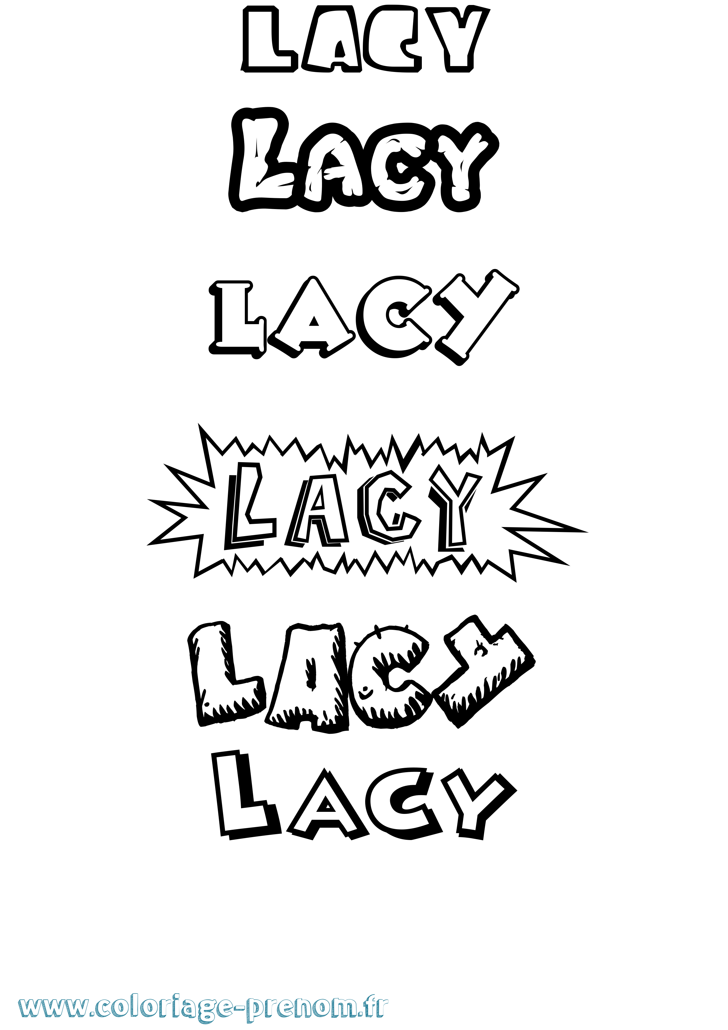 Coloriage Lacy Dessin Animé Coloriage prénom Lacy Dessin Animé