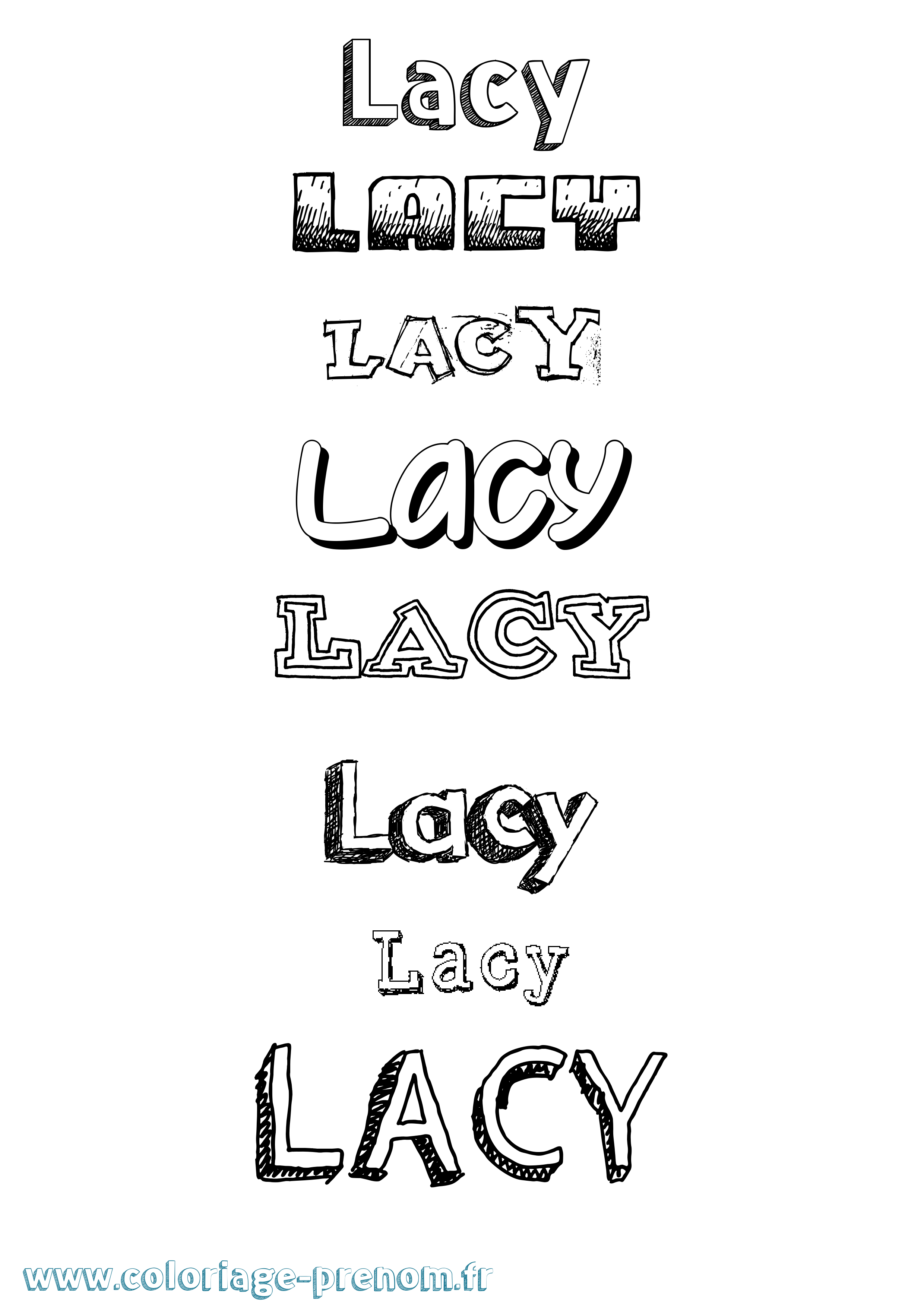 Coloriage Lacy Dessiné Coloriage prénom Lacy Dessiné