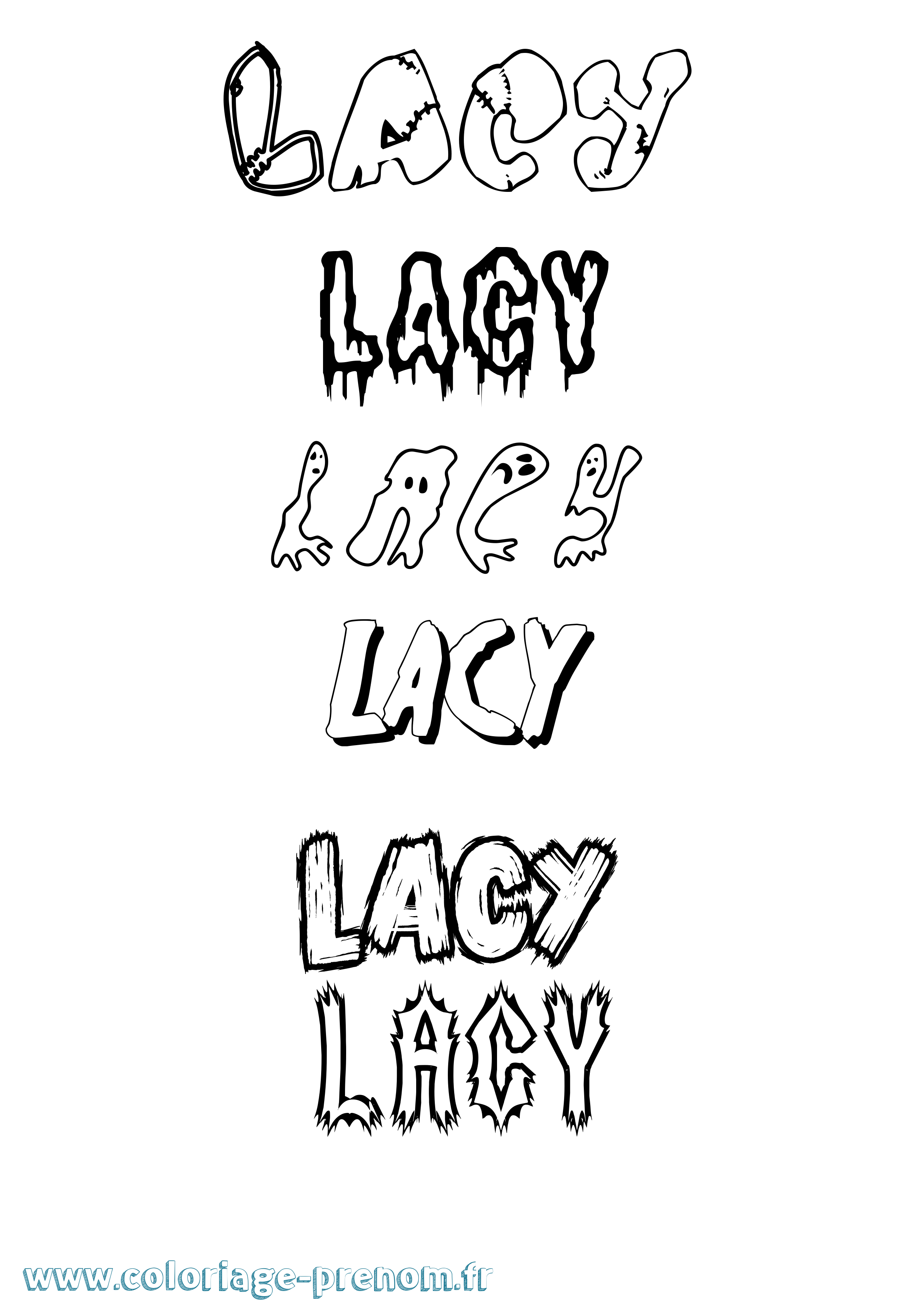 Coloriage Lacy Frisson Coloriage prénom Lacy Frisson