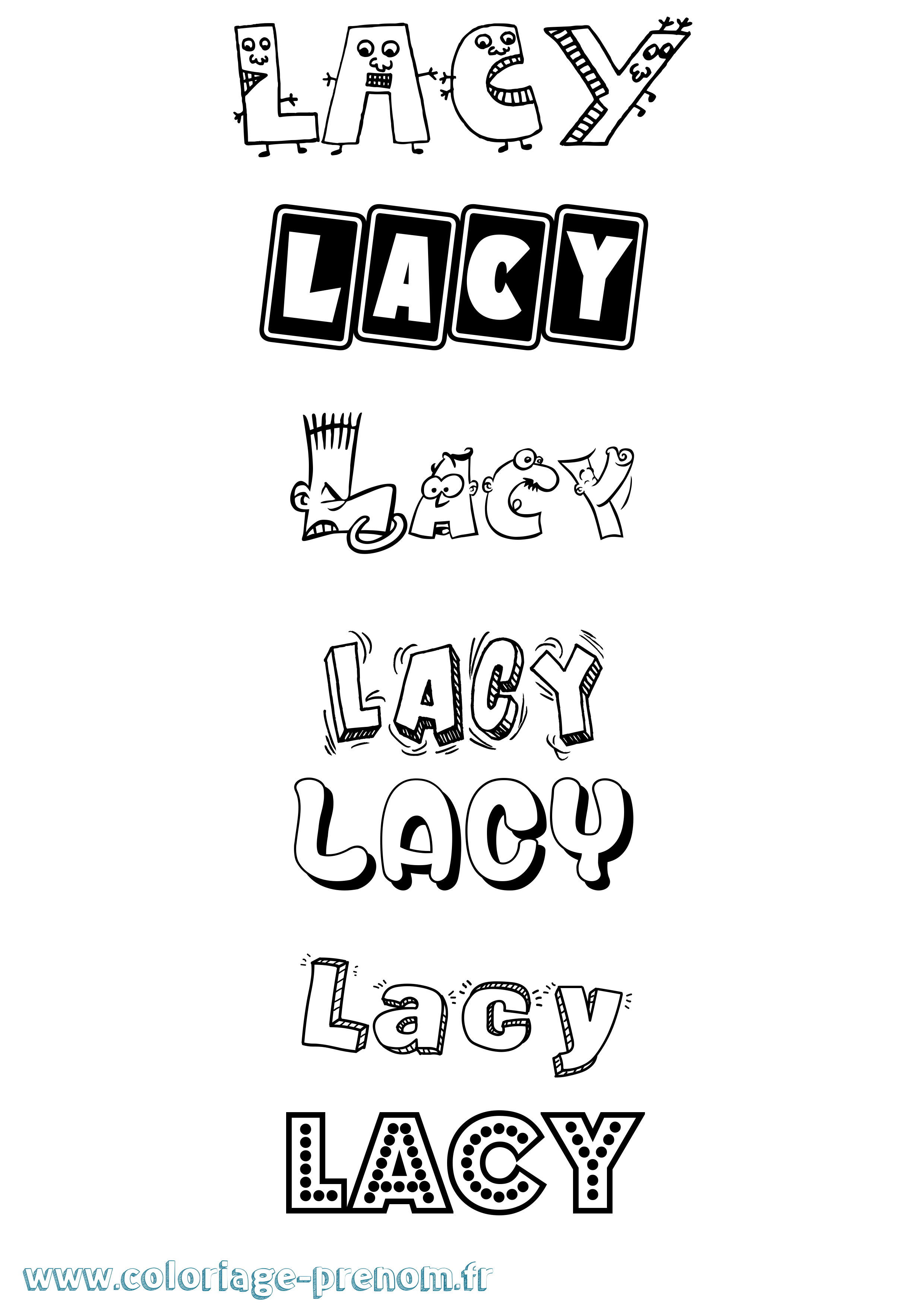 Coloriage Lacy Fun Coloriage prénom Lacy Fun