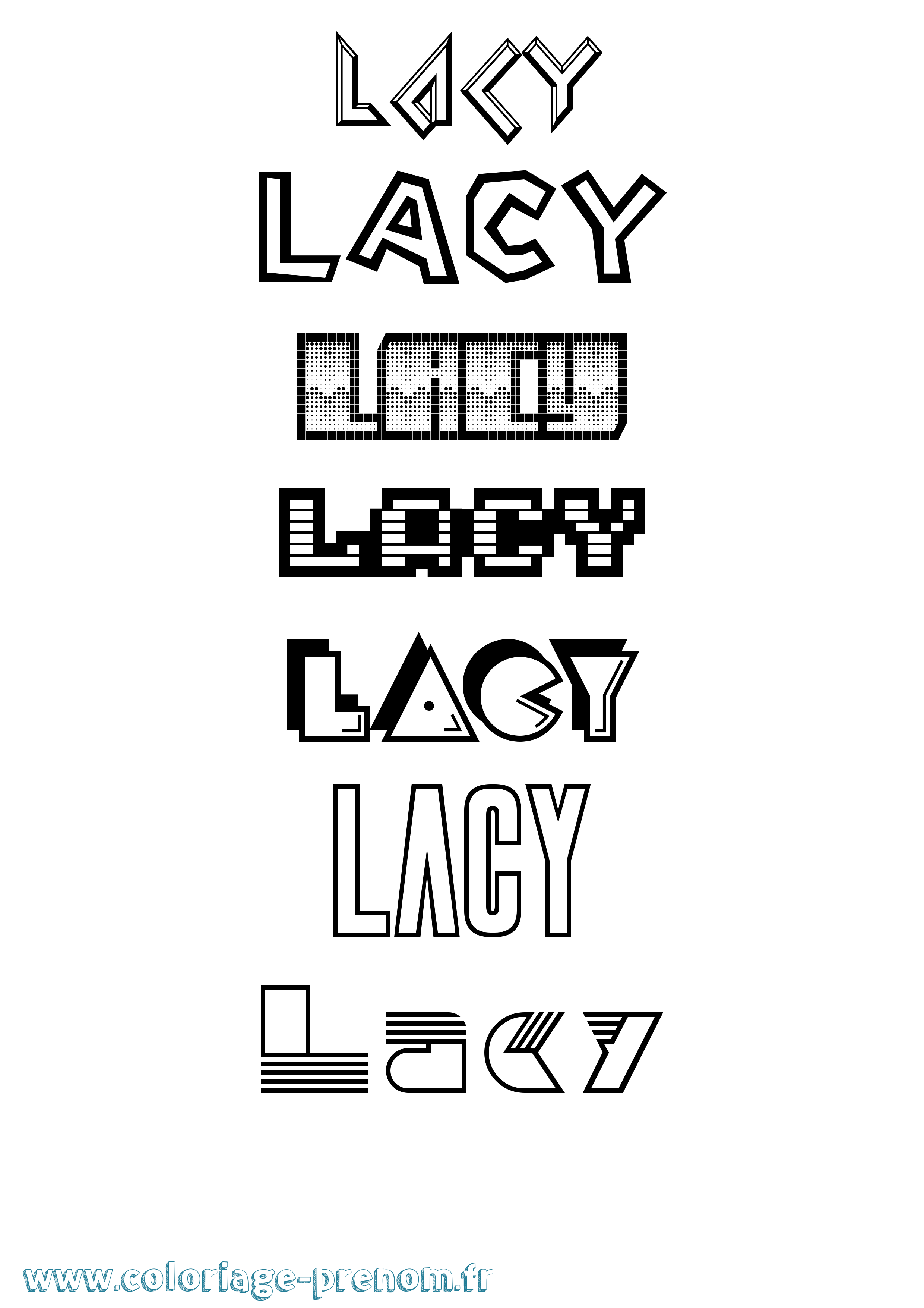 Coloriage Lacy Jeux Vidéos Coloriage prénom Lacy Jeux Vidéos