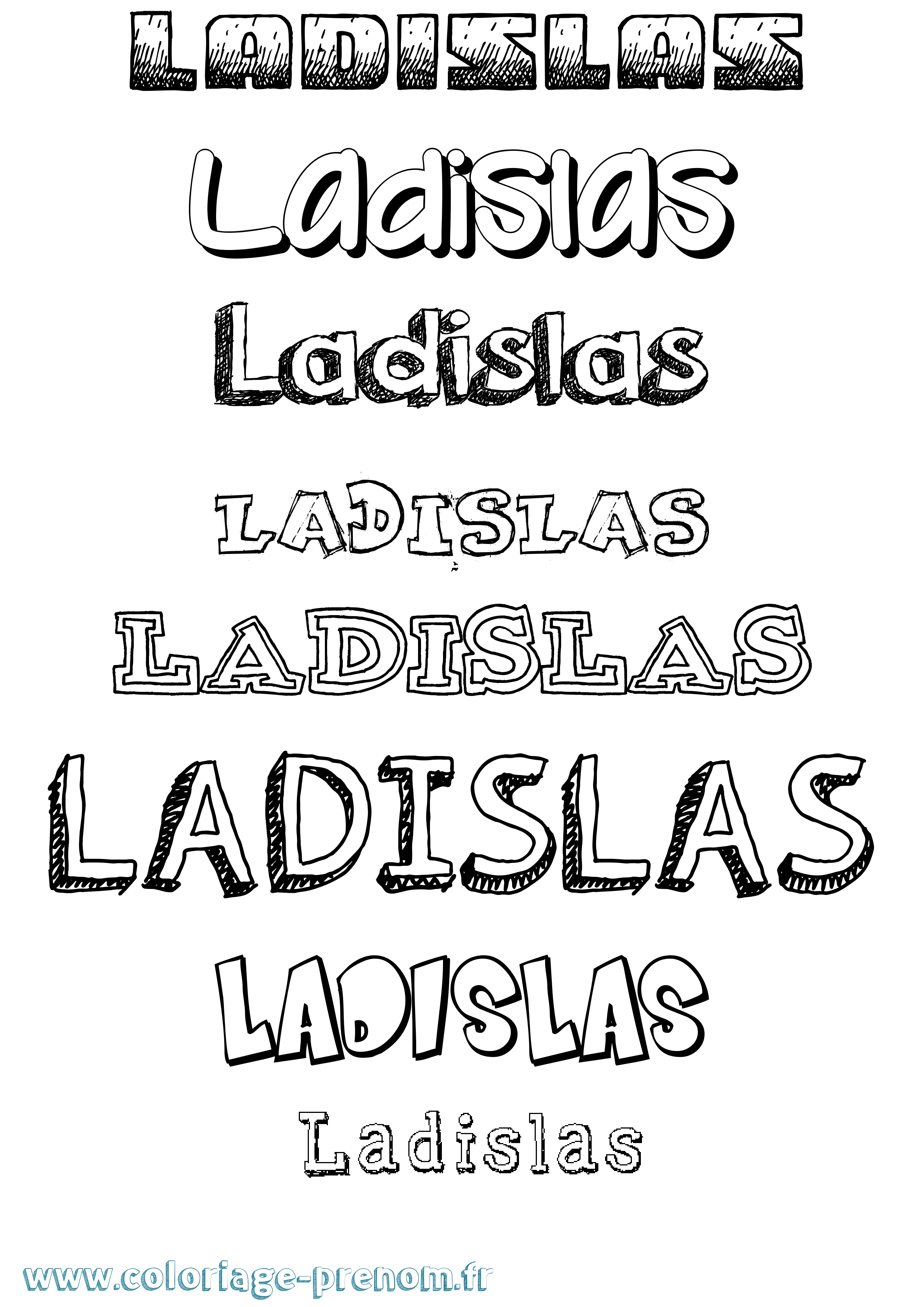 Coloriage prénom Ladislas Dessiné