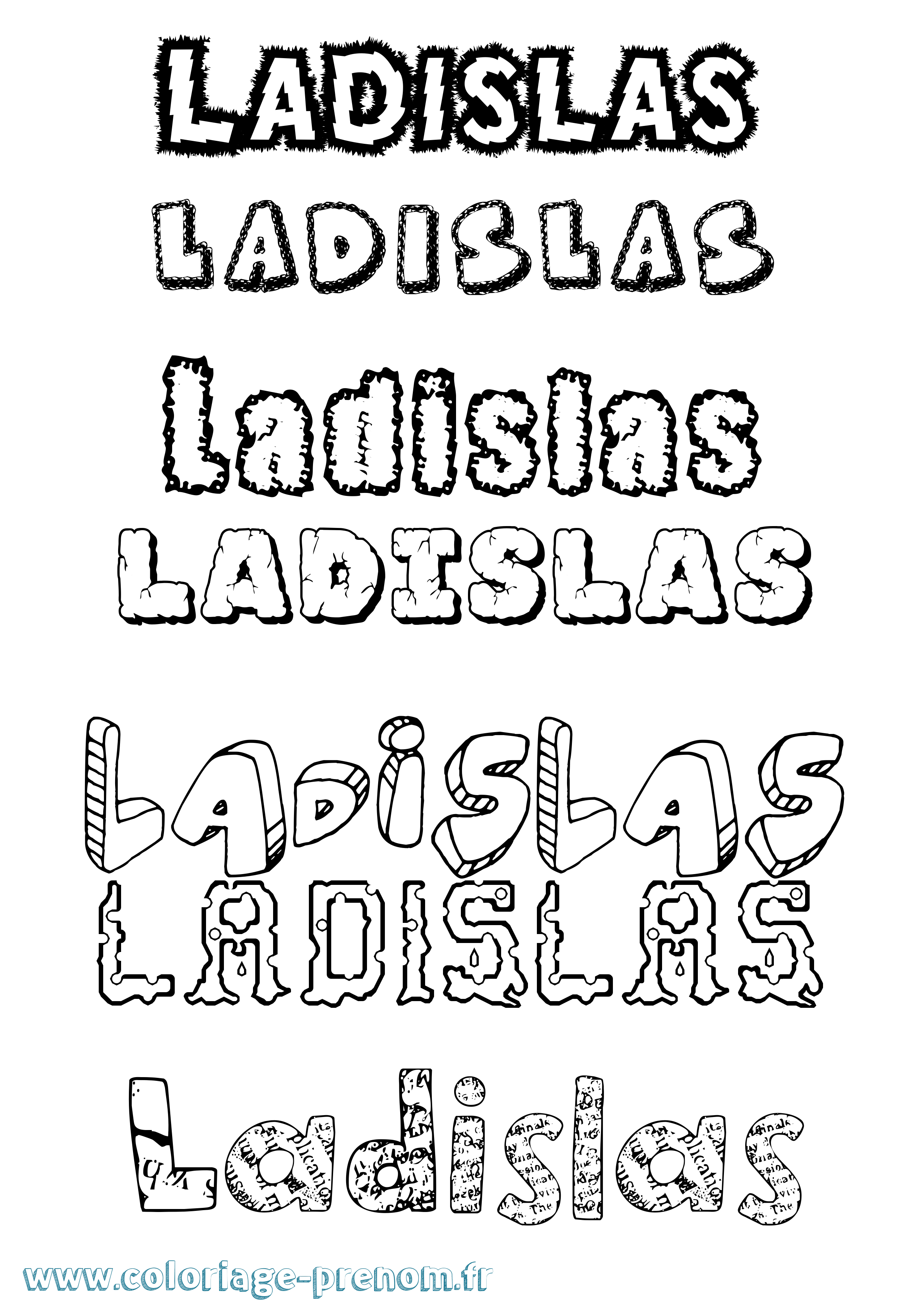 Coloriage prénom Ladislas Destructuré