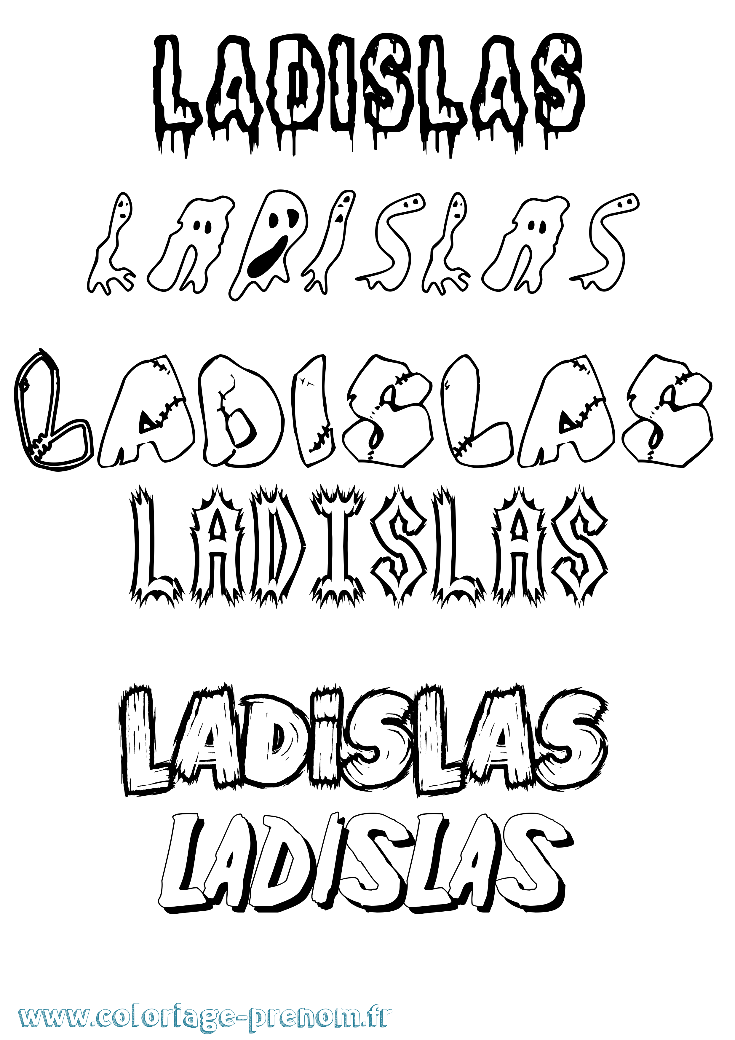 Coloriage prénom Ladislas Frisson