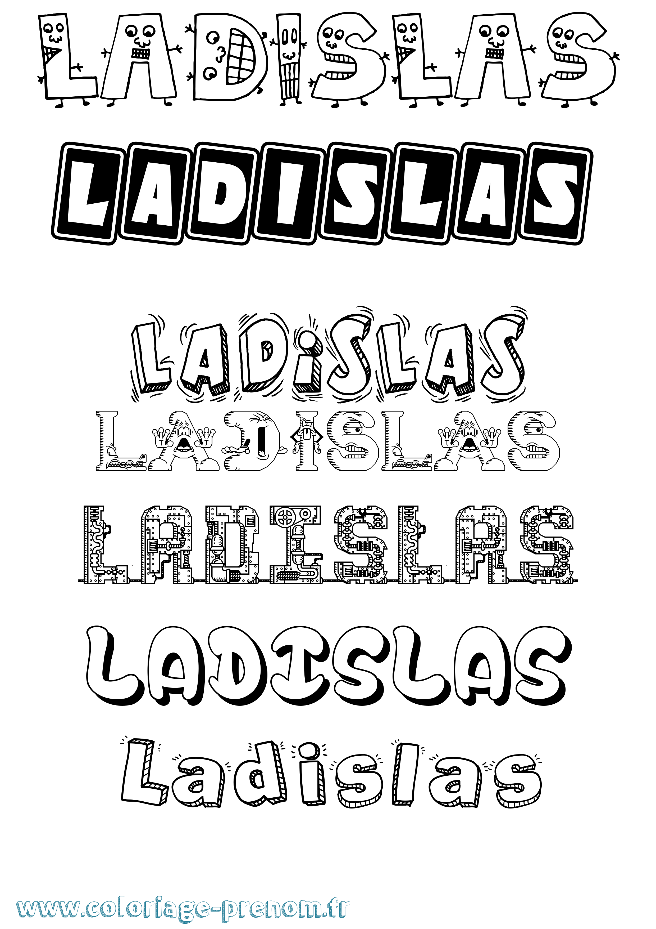 Coloriage prénom Ladislas Fun