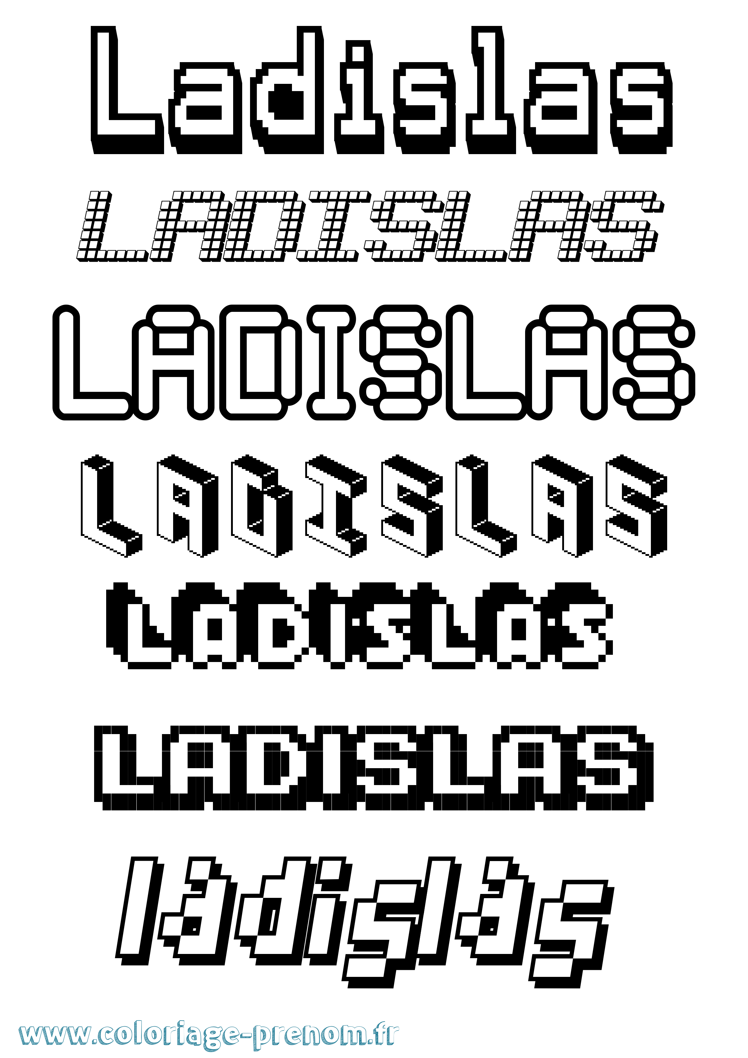 Coloriage prénom Ladislas Pixel