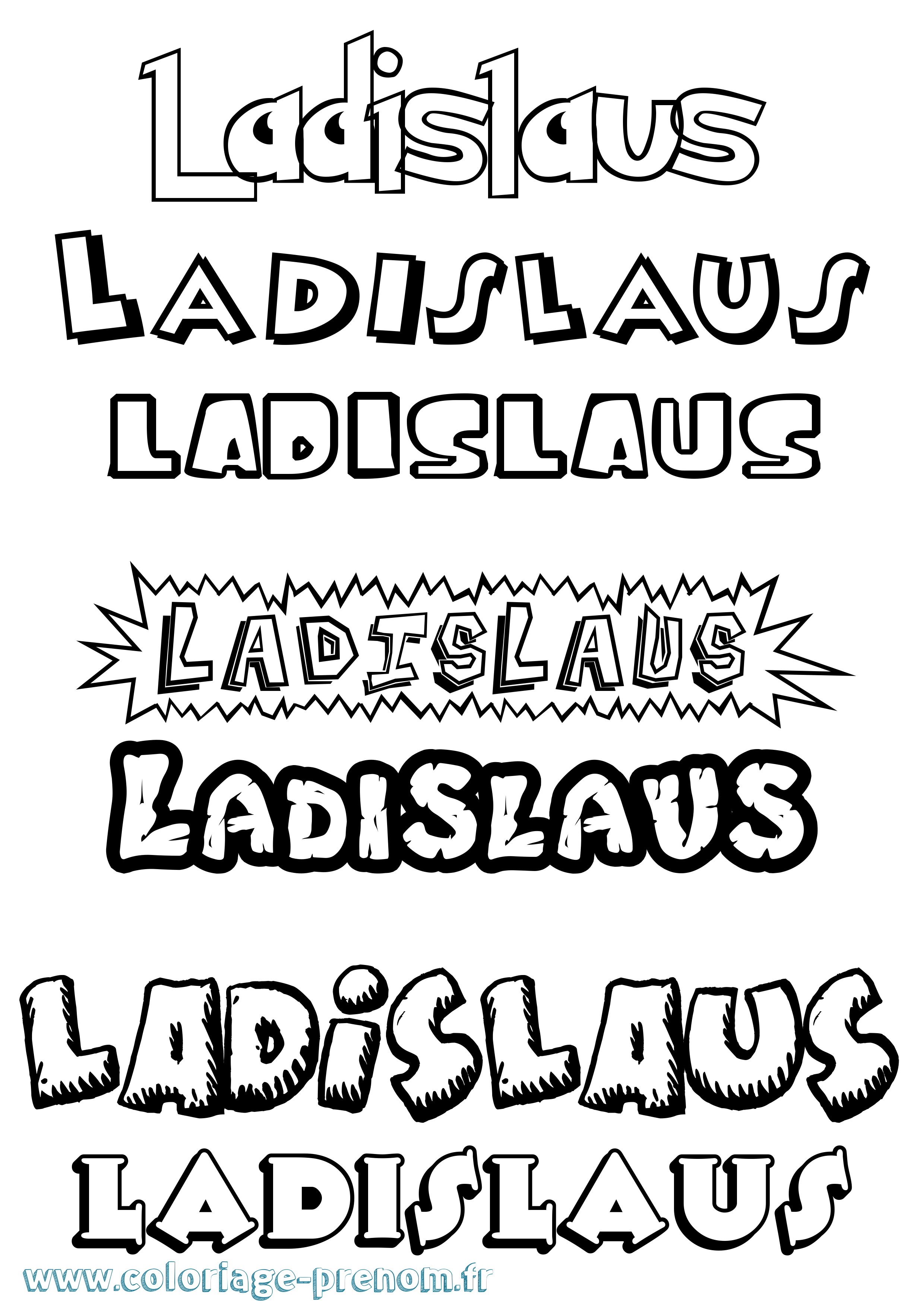 Coloriage prénom Ladislaus Dessin Animé