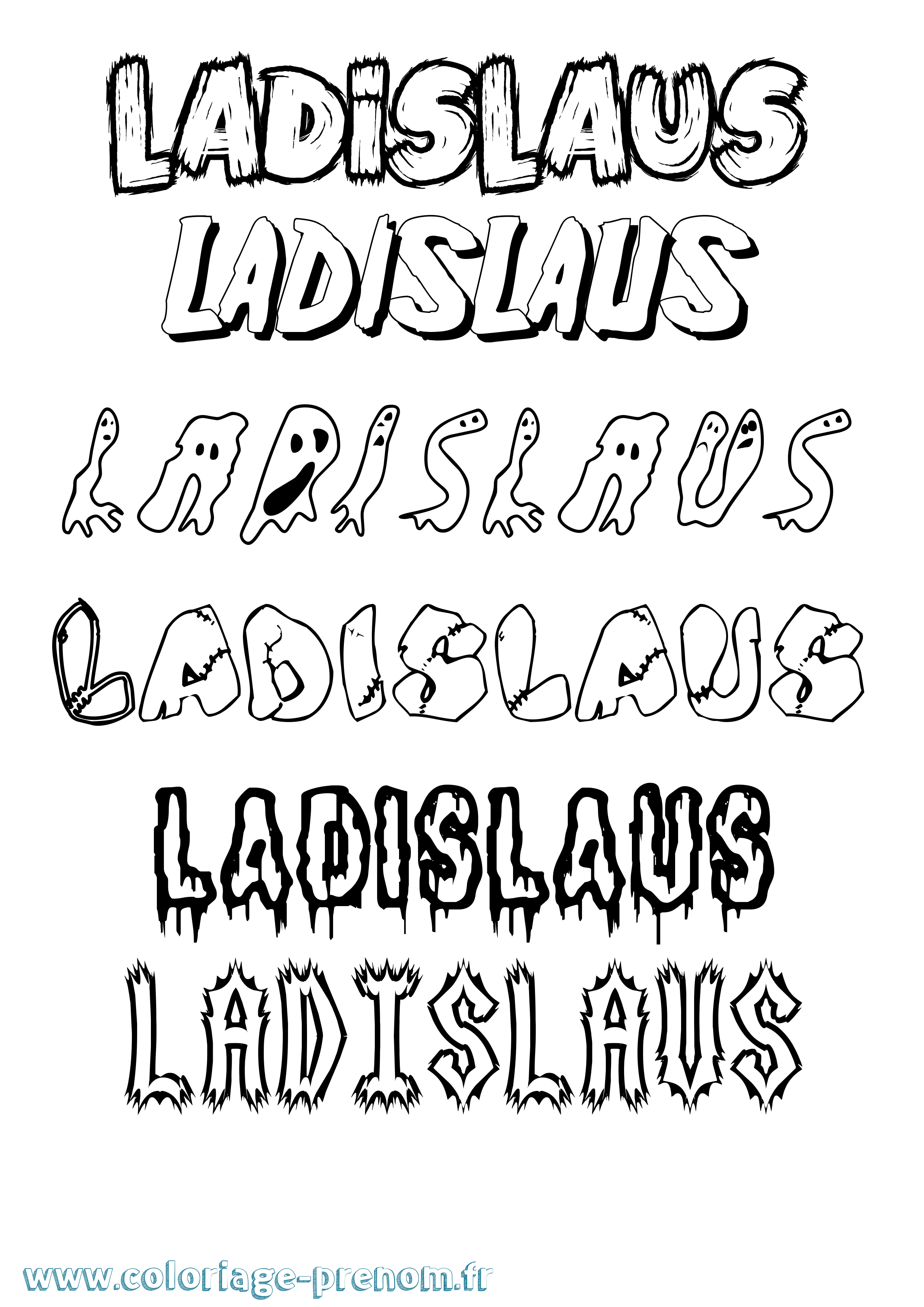 Coloriage prénom Ladislaus Frisson