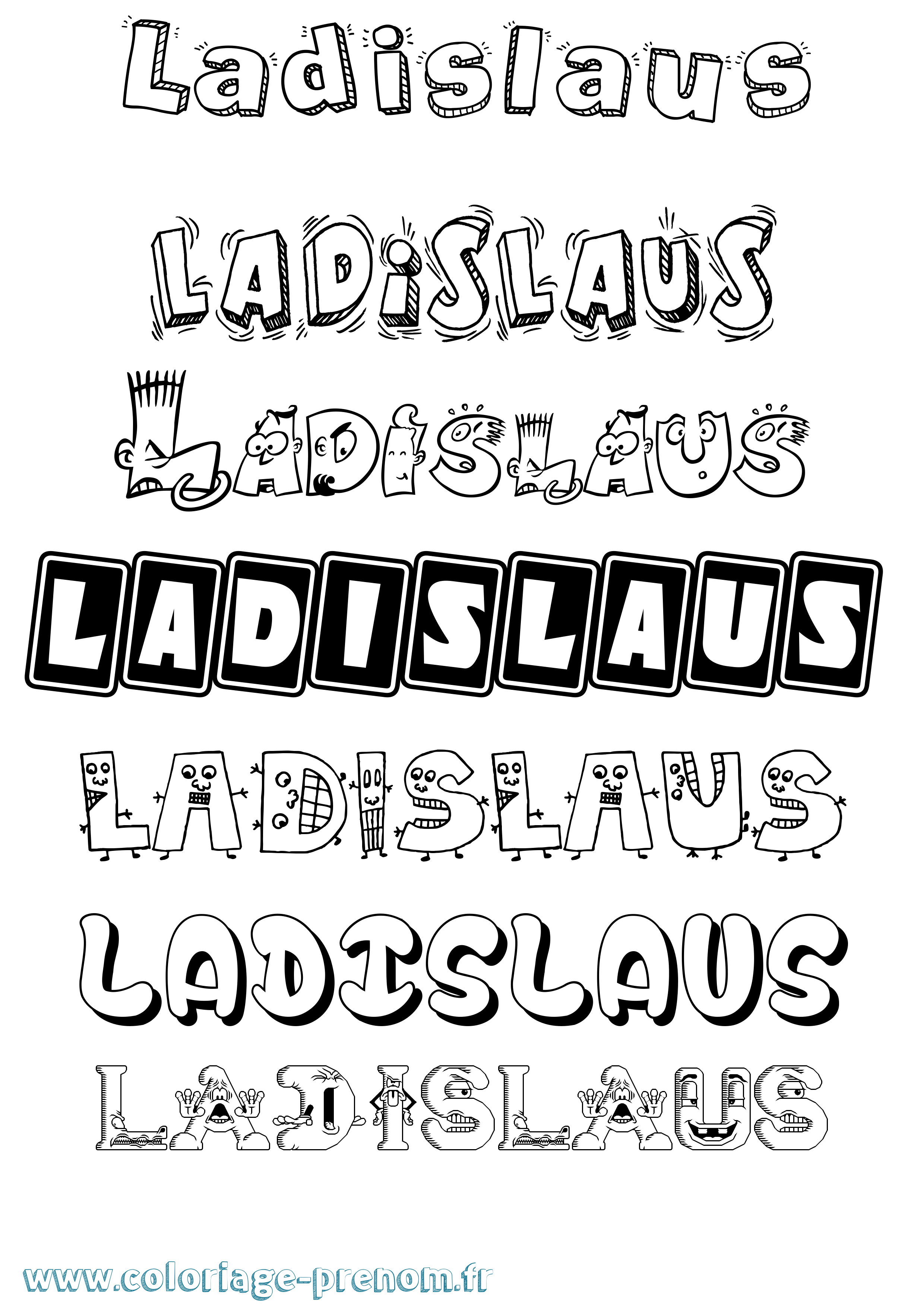 Coloriage prénom Ladislaus Fun