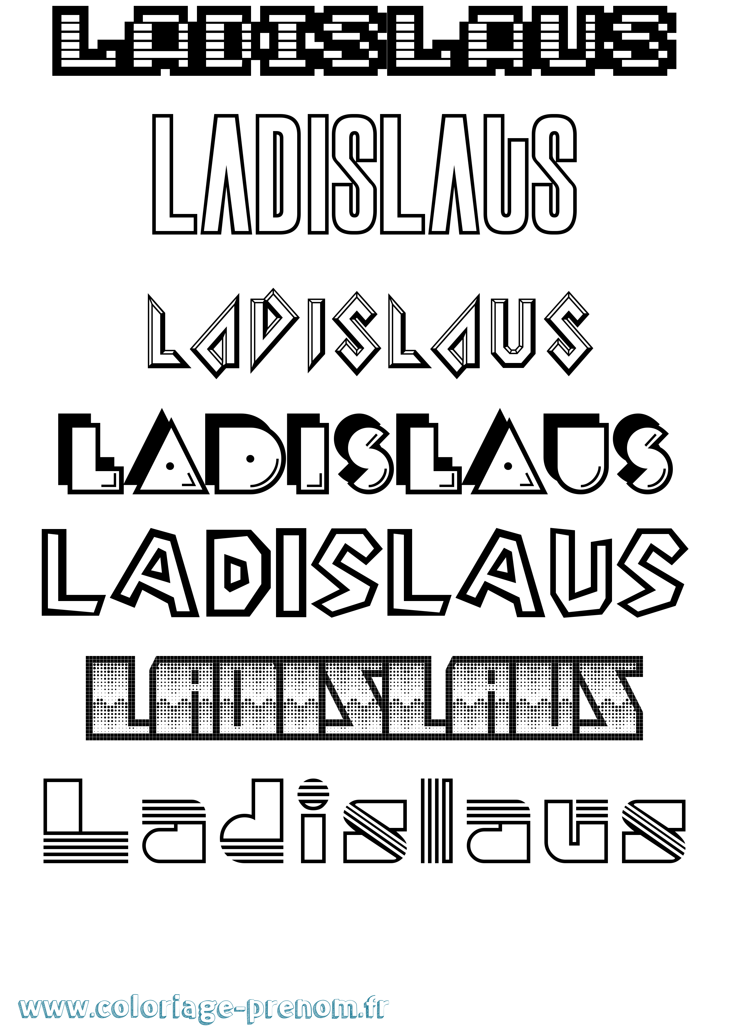 Coloriage prénom Ladislaus Jeux Vidéos