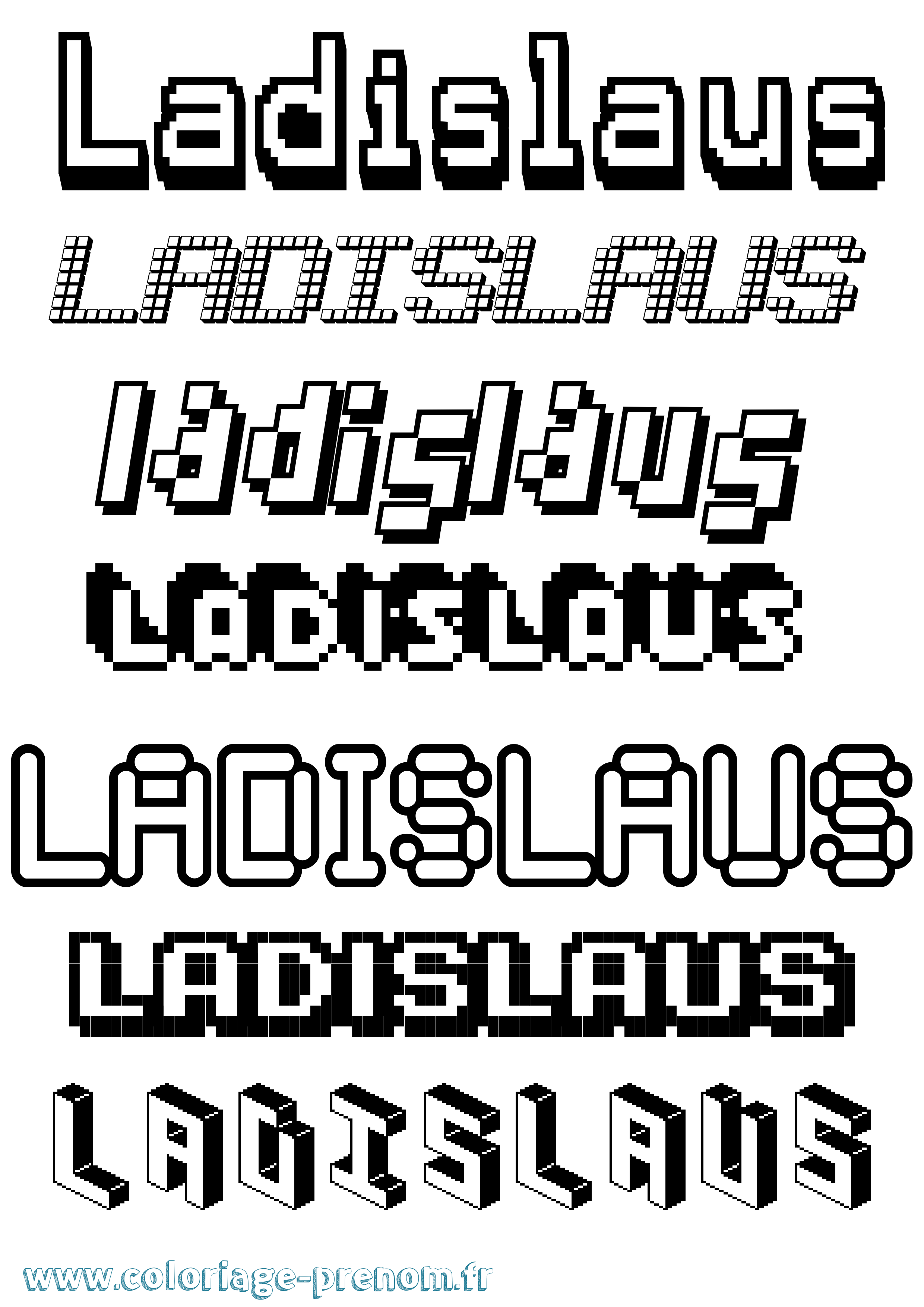 Coloriage prénom Ladislaus Pixel