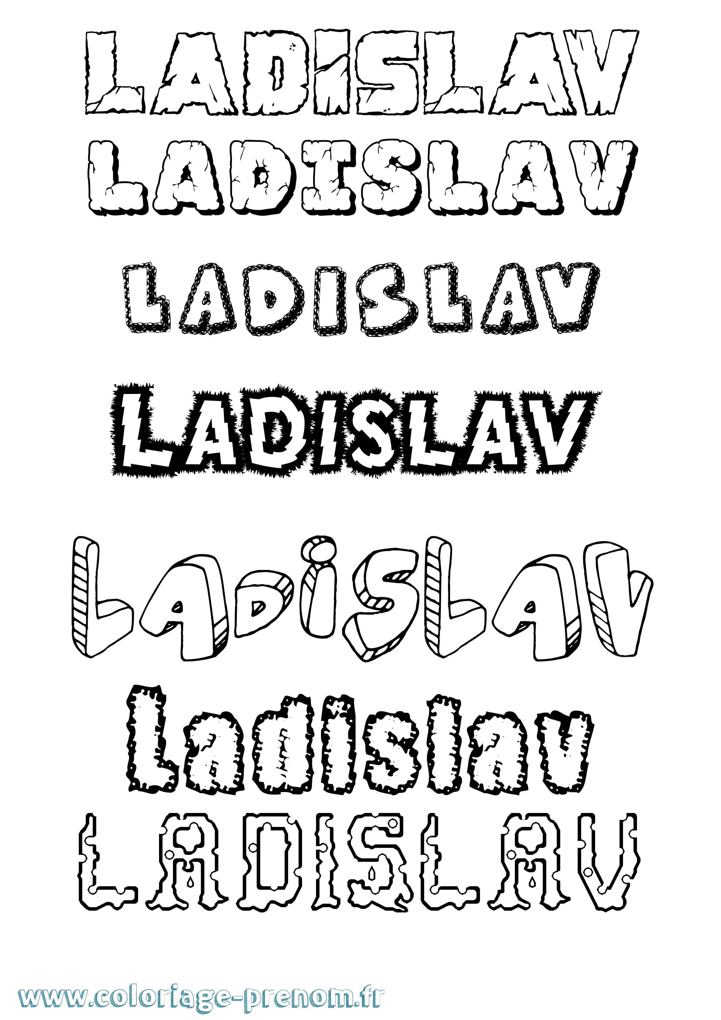 Coloriage prénom Ladislav Destructuré