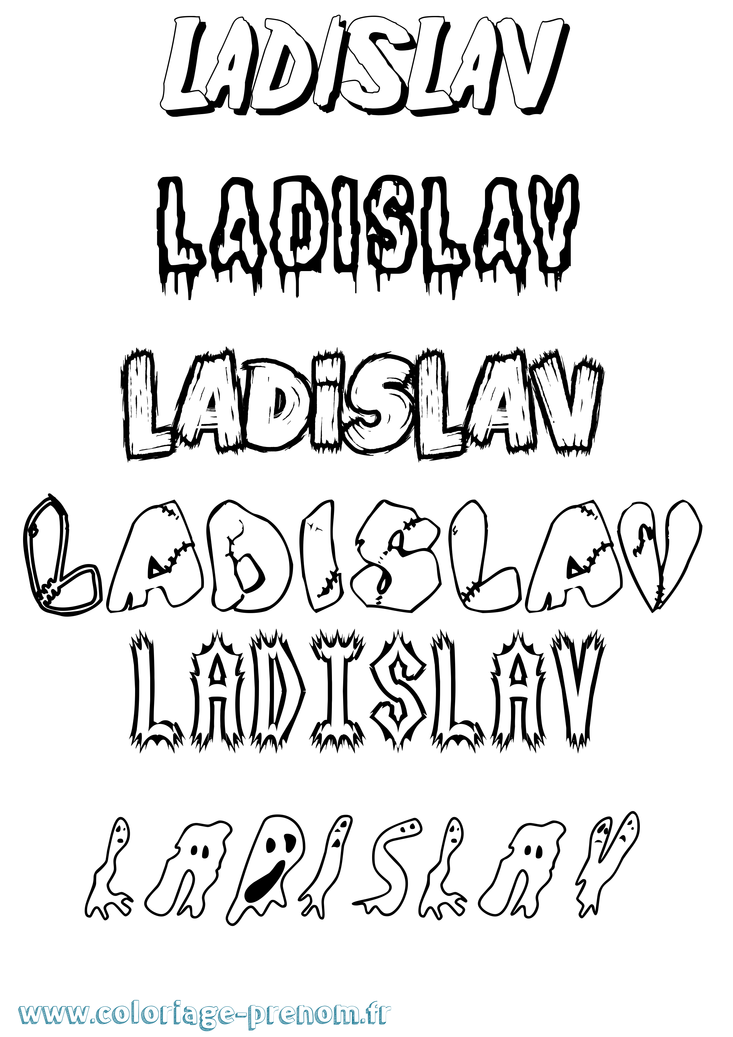 Coloriage prénom Ladislav Frisson